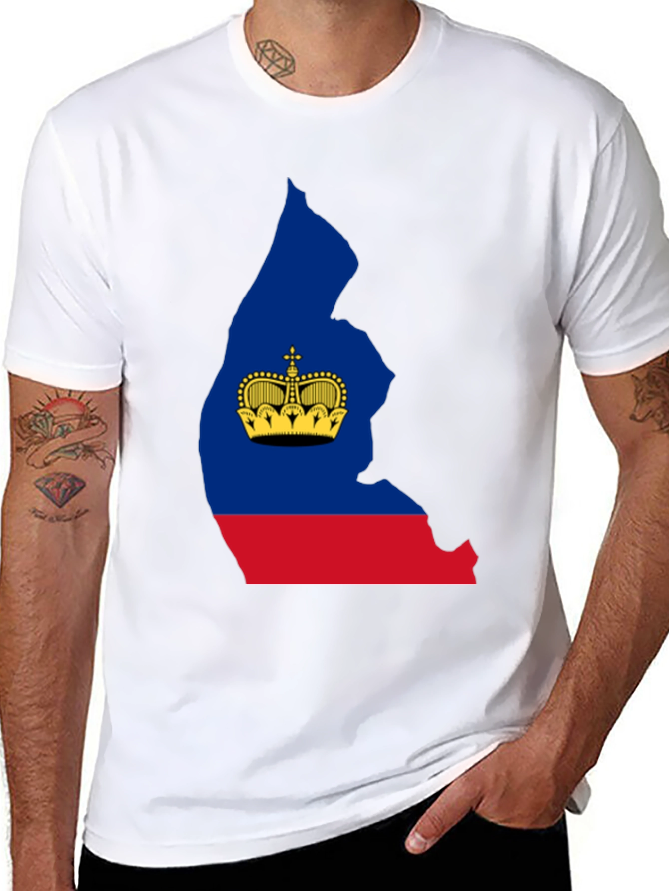 Liechtenstein Flag Silhouette T-Shirt