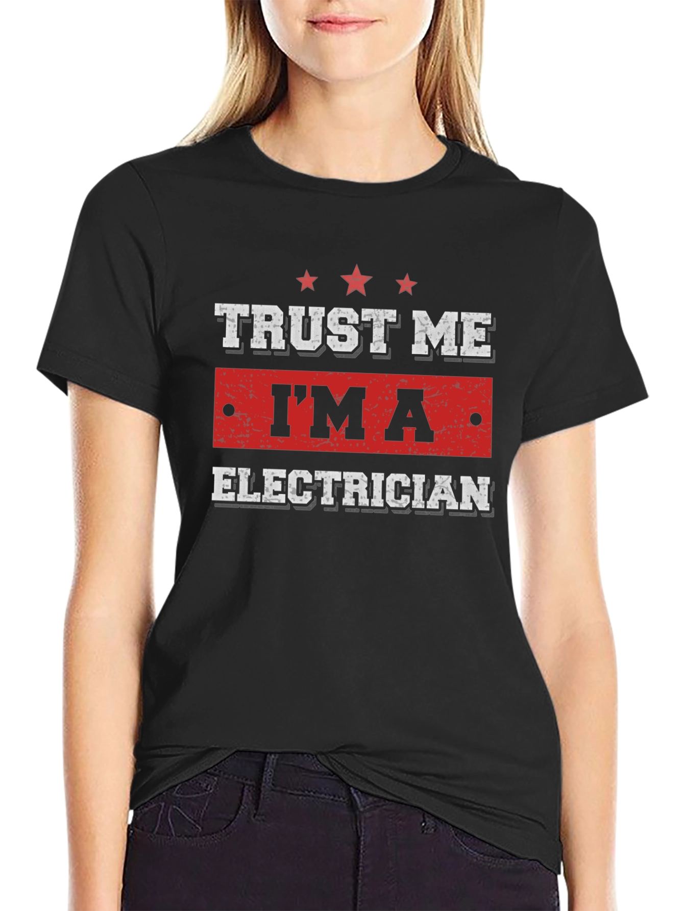 Trust Me Im An Electrician - Mens Black T-Shirt