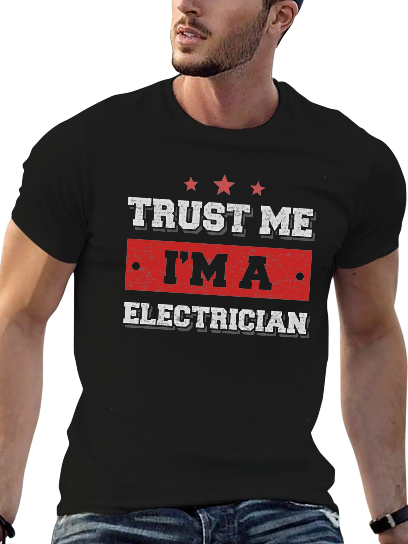 Trust Me Im An Electrician - Mens Black T-Shirt