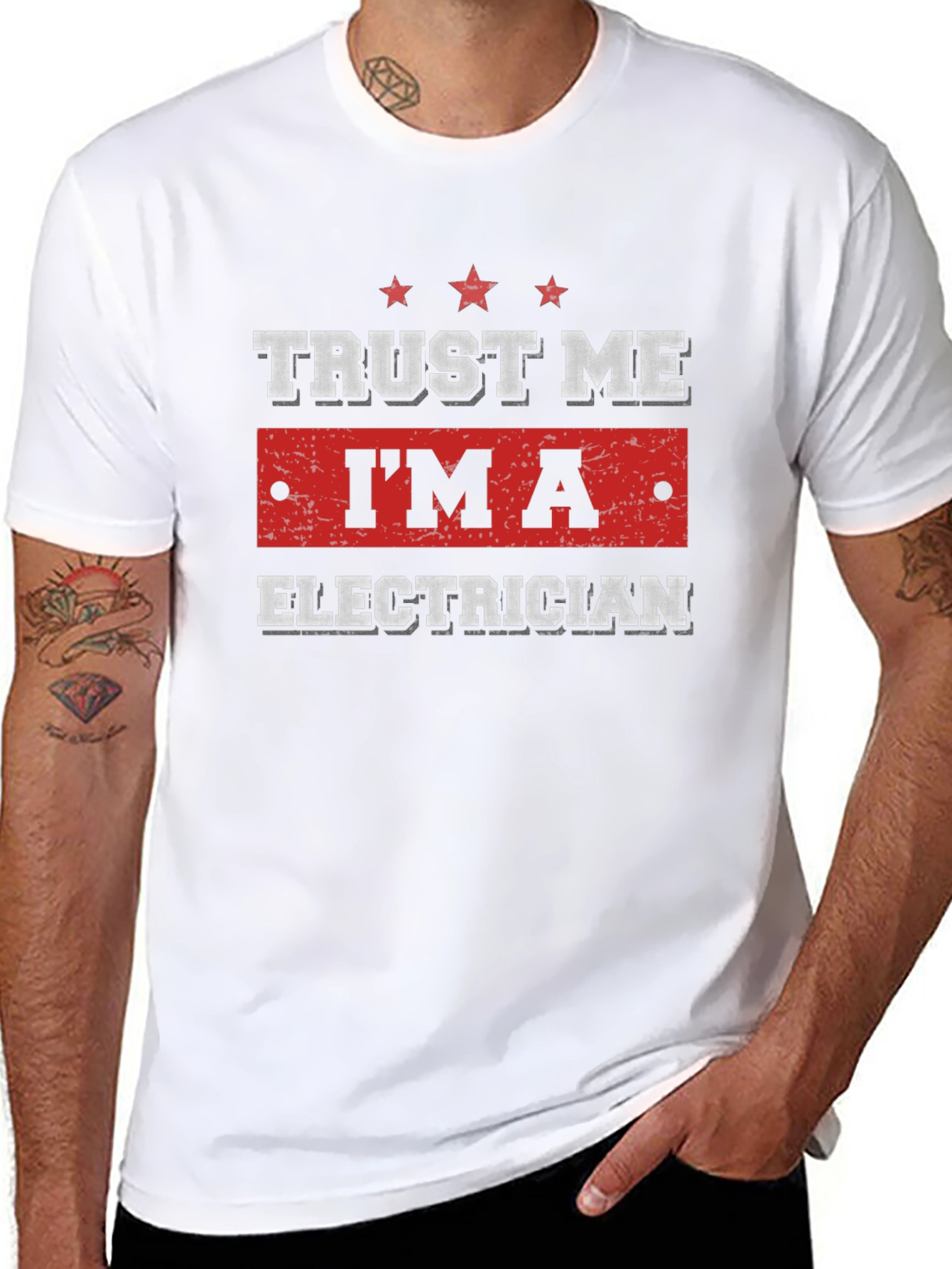 Trust Me Im An Electrician - Mens Black T-Shirt