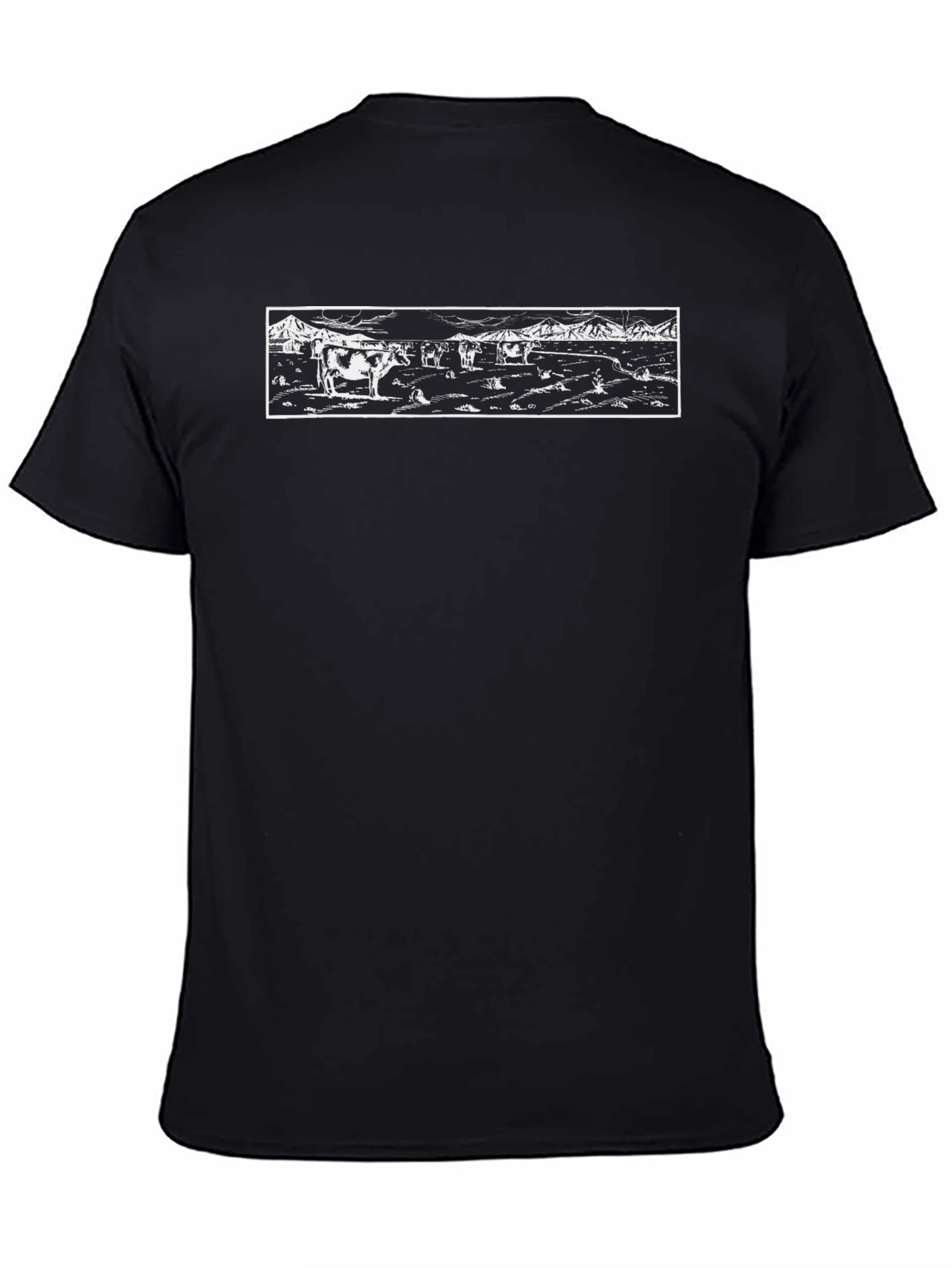 Cow Landscape Graphic Tee - Black
