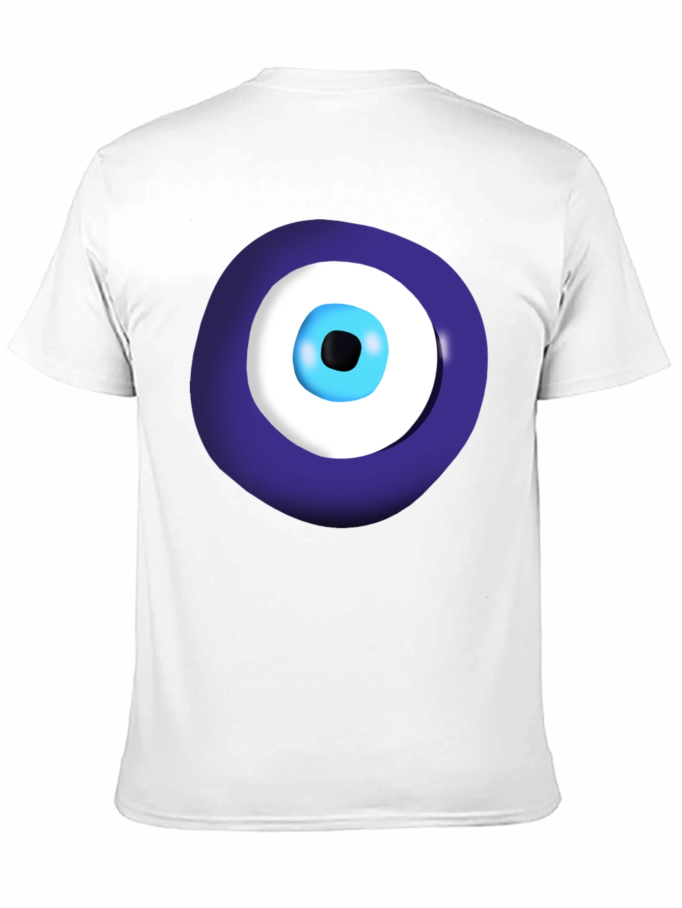 Evil Eye Graphic Tee - Black Cotton Casual Shirt