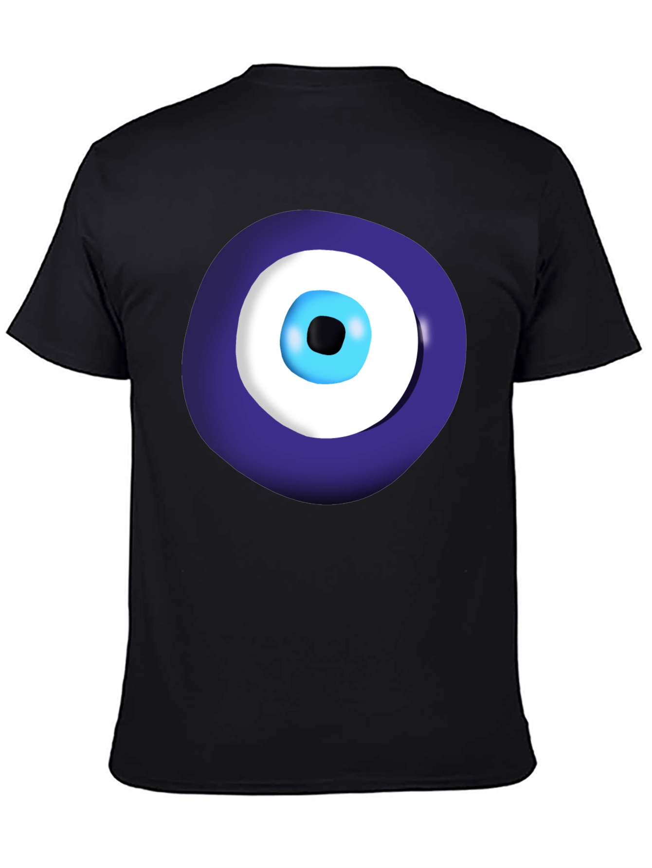 Evil Eye Graphic Tee - Black Cotton Casual Shirt