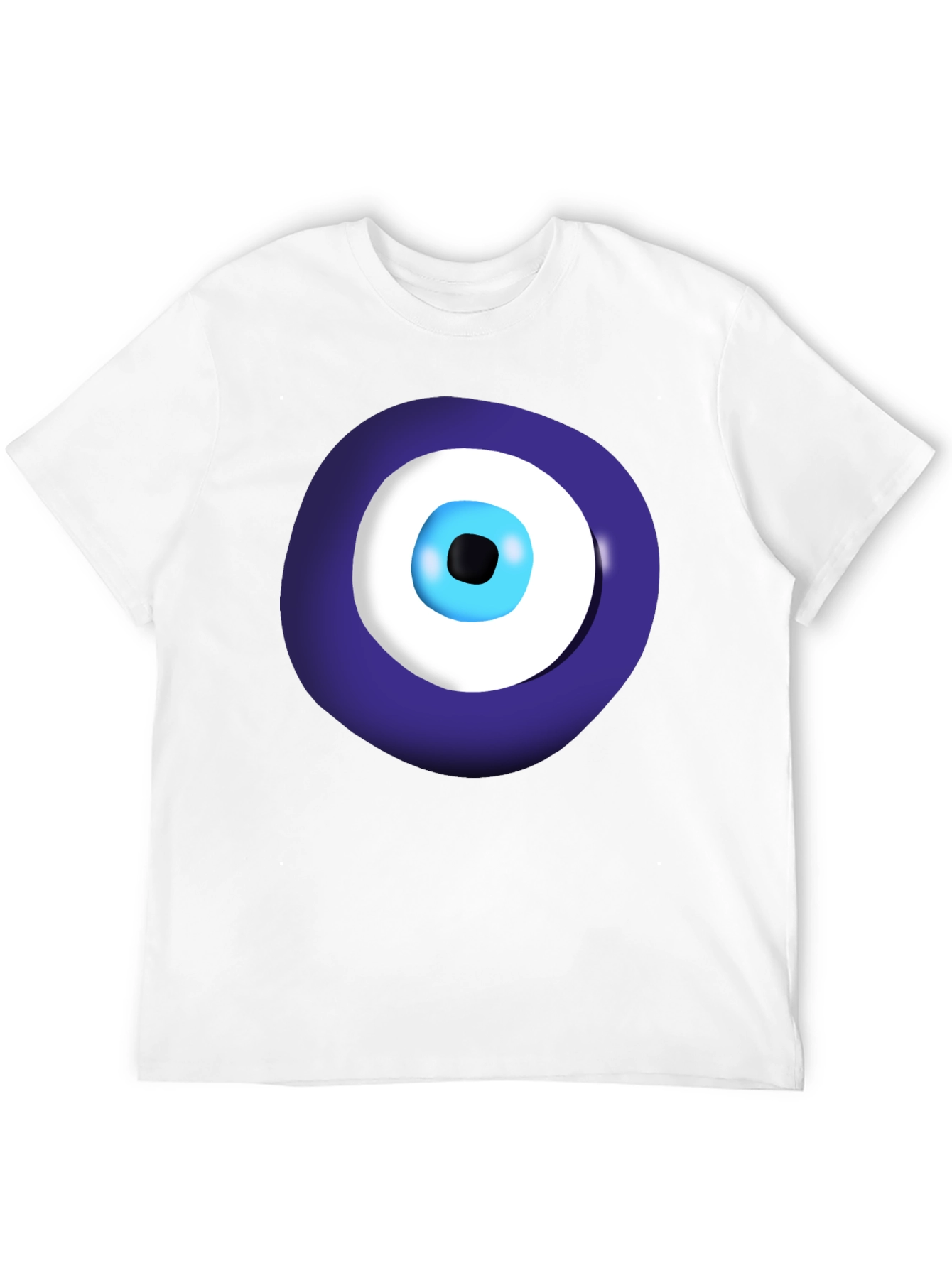 Evil Eye Graphic Tee - Black Cotton Casual Shirt