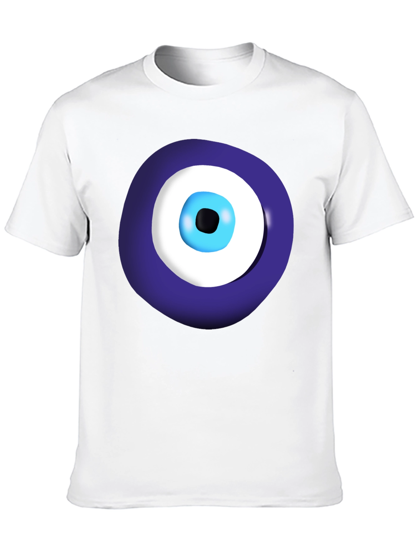 Evil Eye Graphic Tee - Black Cotton Casual Shirt