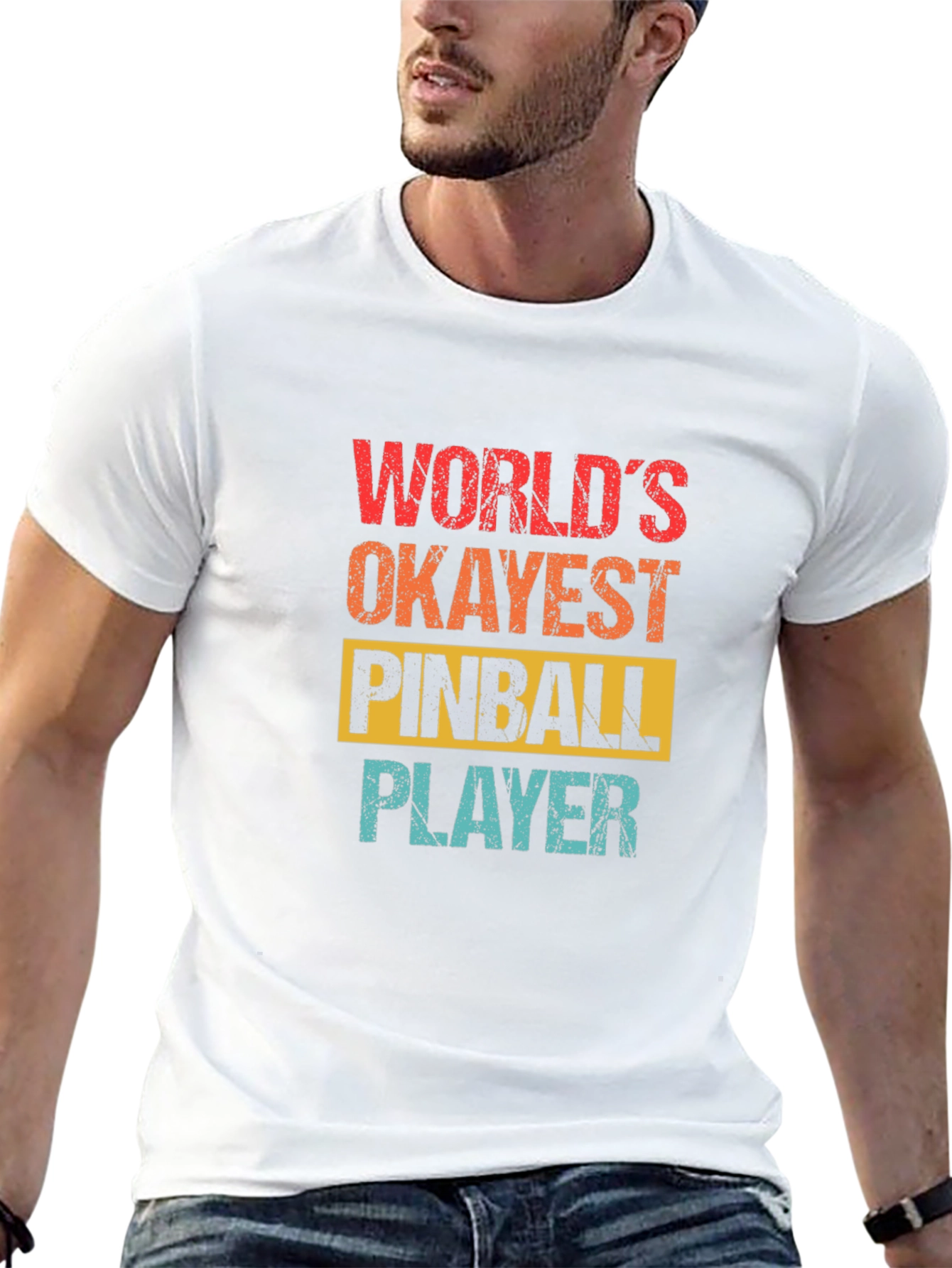 Worlds Okayest Pinball Player Graphic Tee