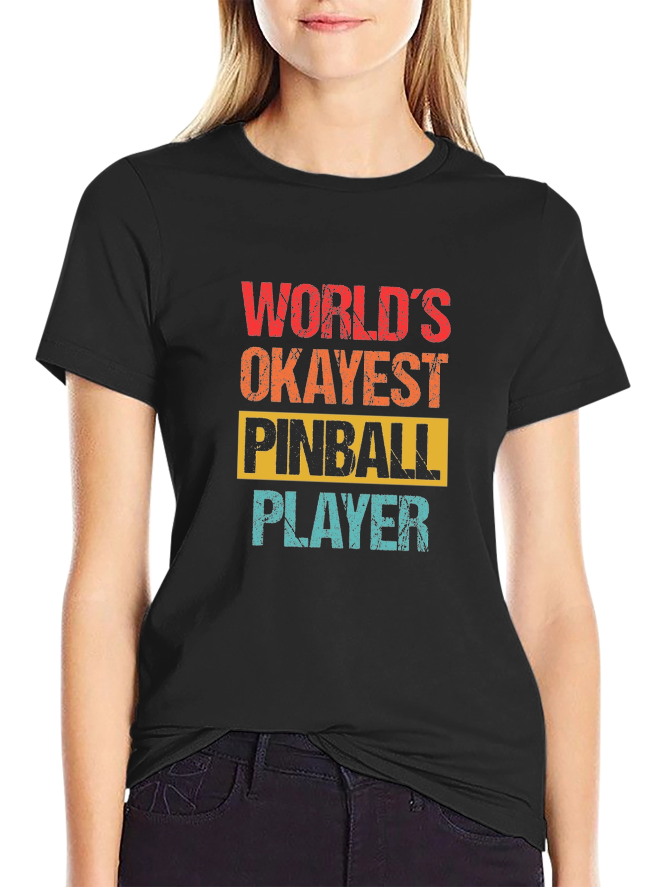 Worlds Okayest Pinball Player Graphic Tee