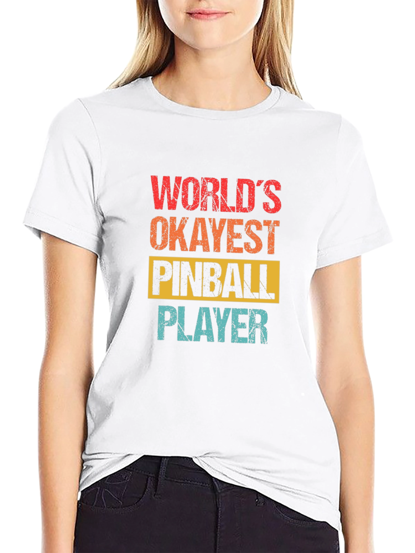Worlds Okayest Pinball Player Graphic Tee