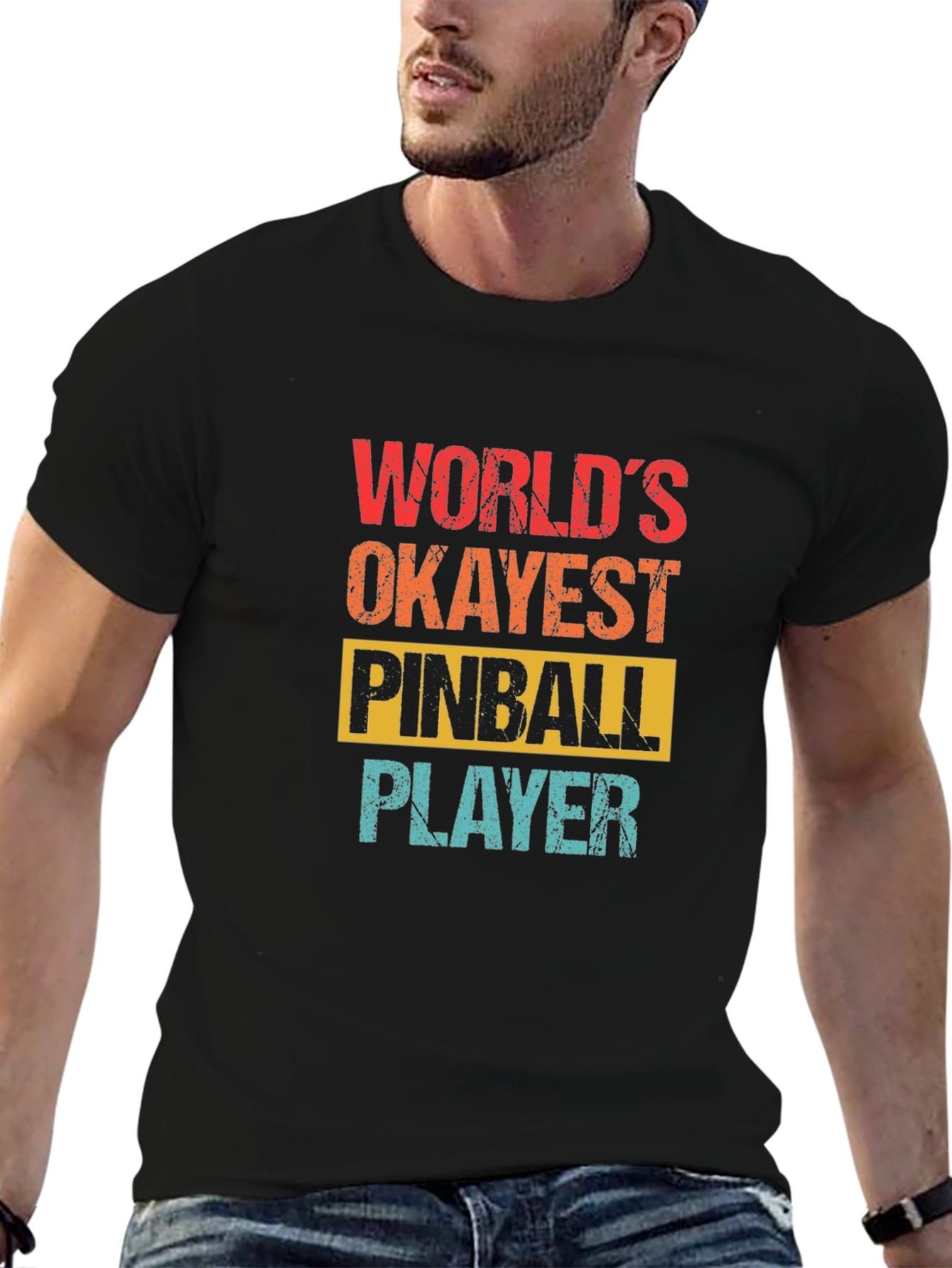 Worlds Okayest Pinball Player Graphic Tee