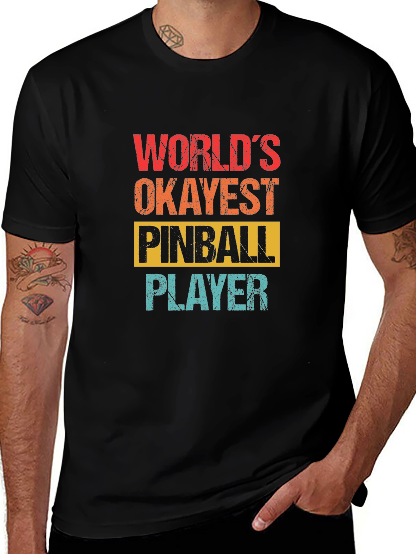 Worlds Okayest Pinball Player Graphic Tee