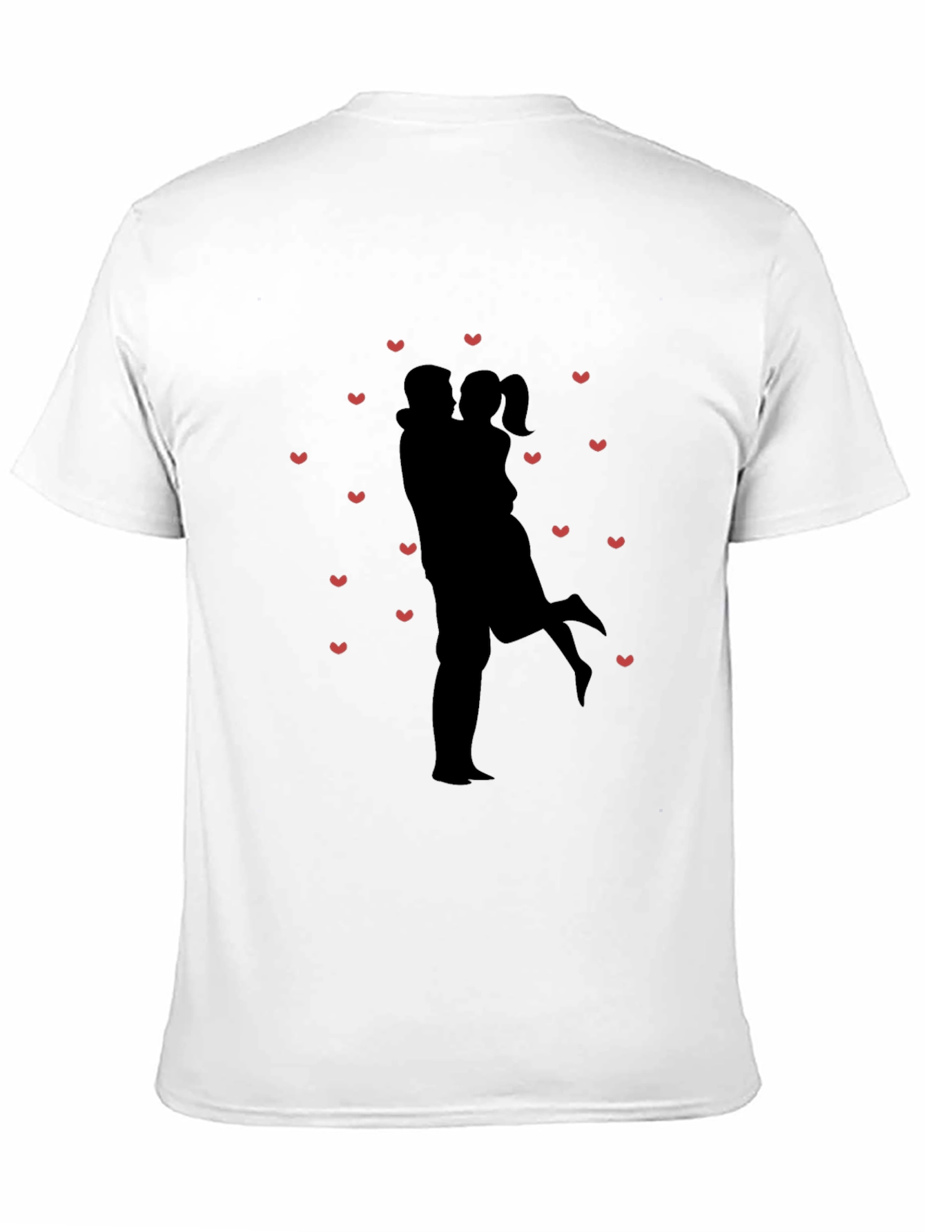 Romantic Couple Silhouette Heart Tee