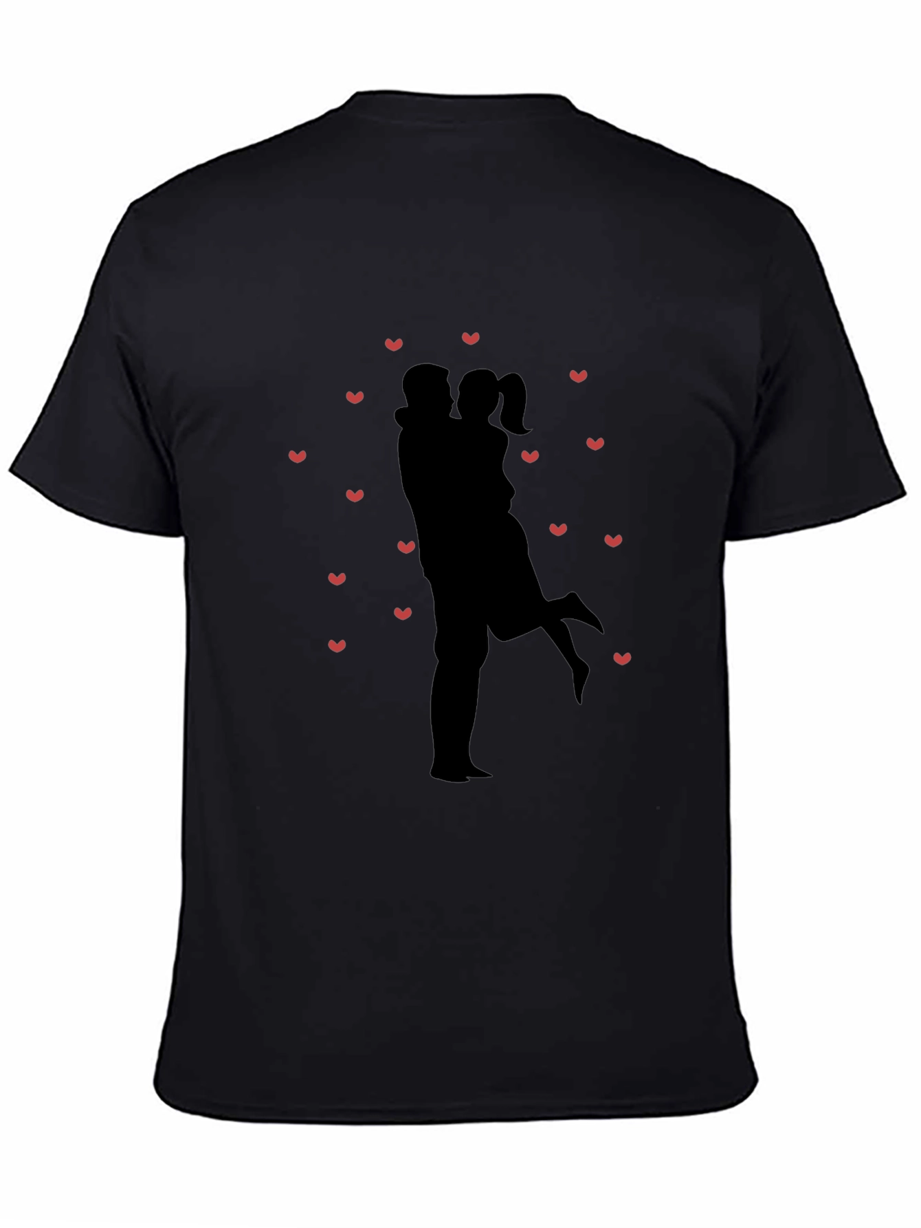 Romantic Couple Silhouette Heart Tee