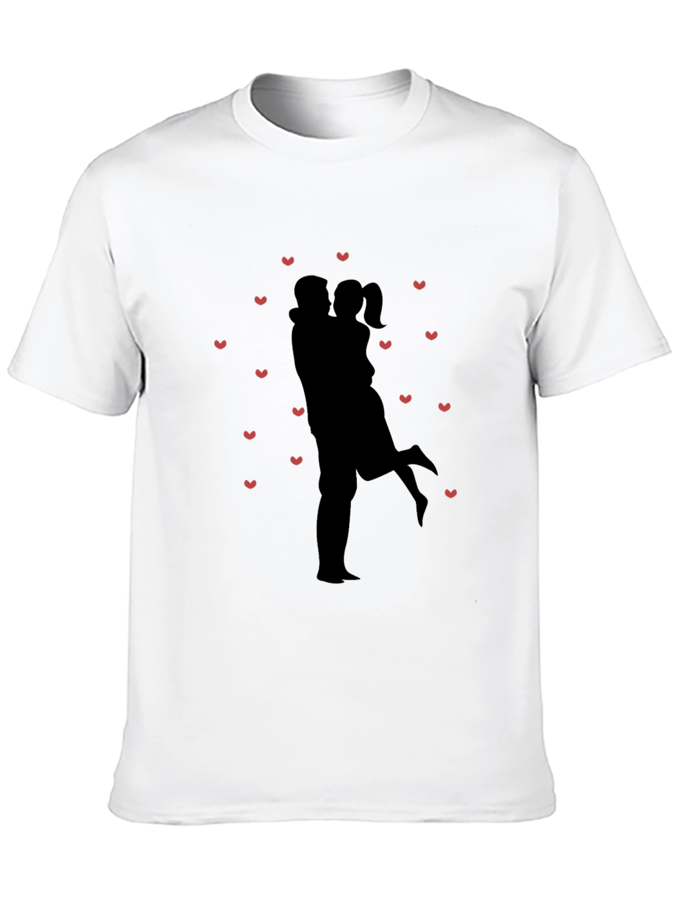 Romantic Couple Silhouette Heart Tee