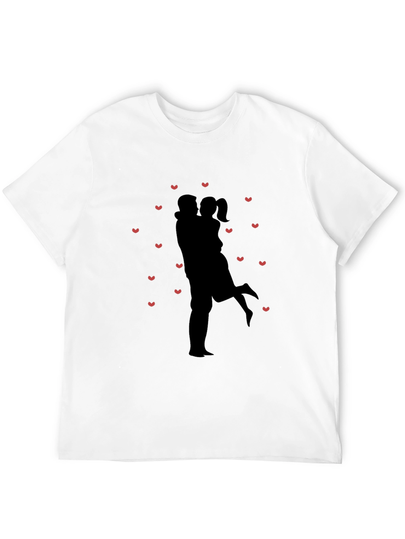 Romantic Couple Silhouette Heart Tee