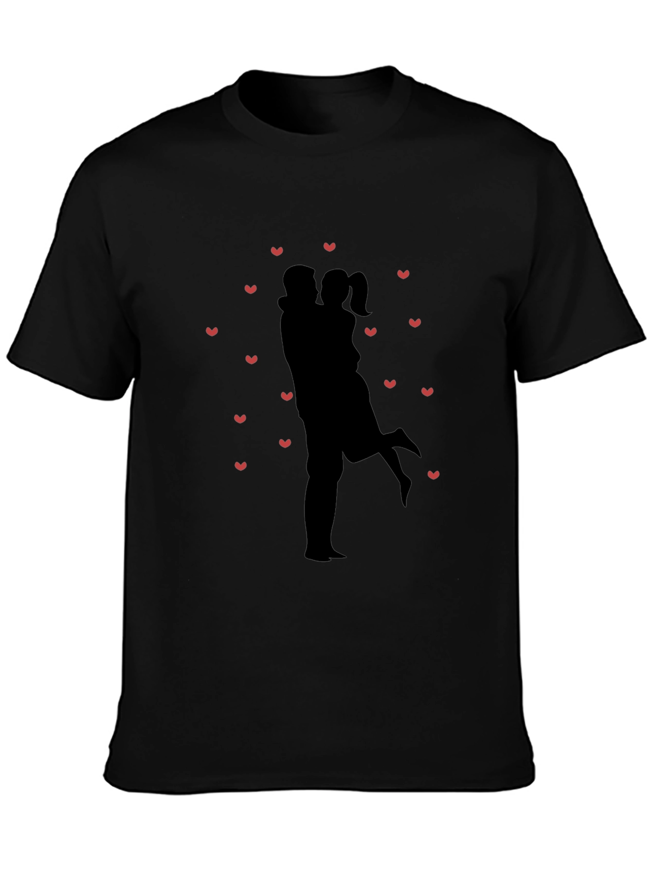 Romantic Couple Silhouette Heart Tee