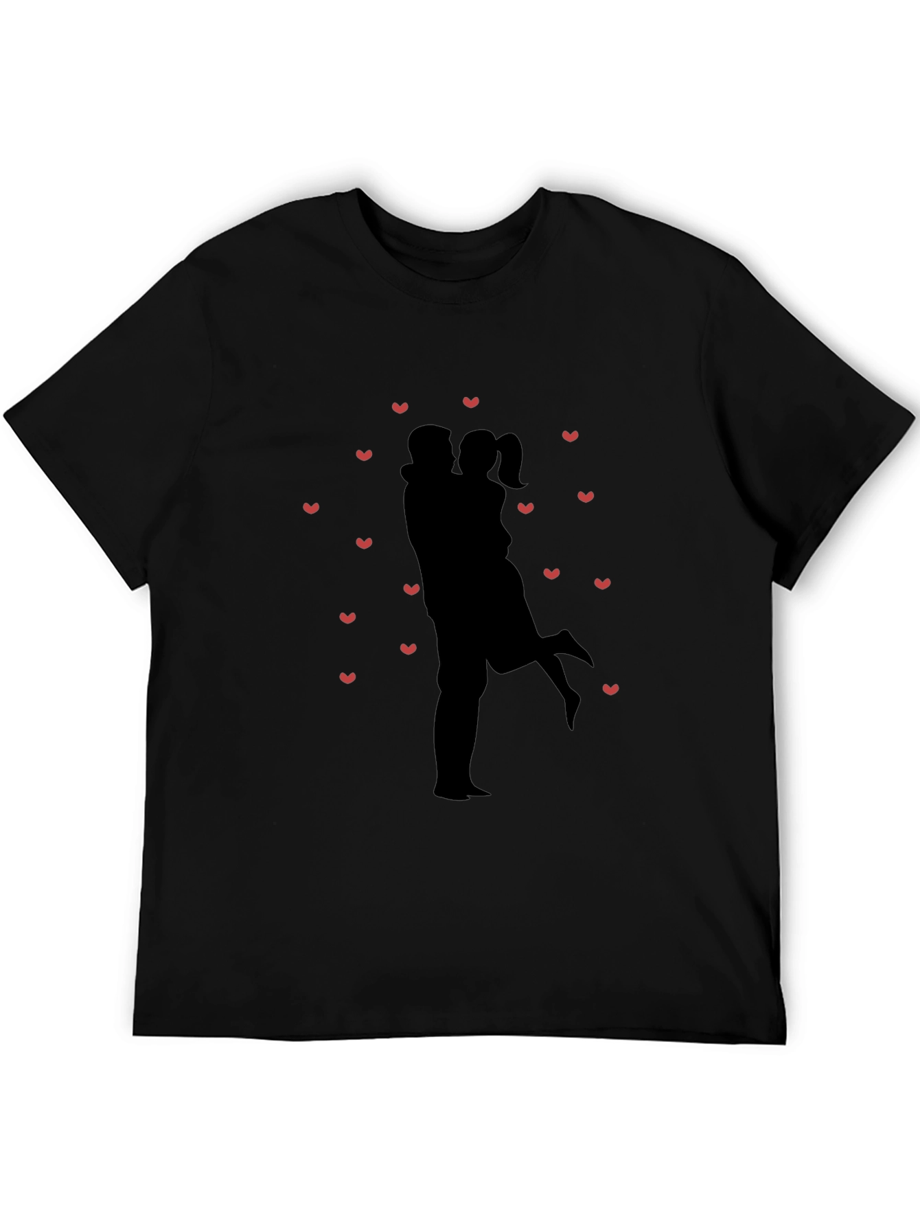 Romantic Couple Silhouette Heart Tee