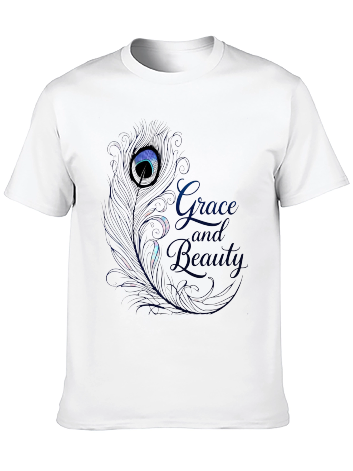 Grace & Beauty Peacock Feather Graphic Tee