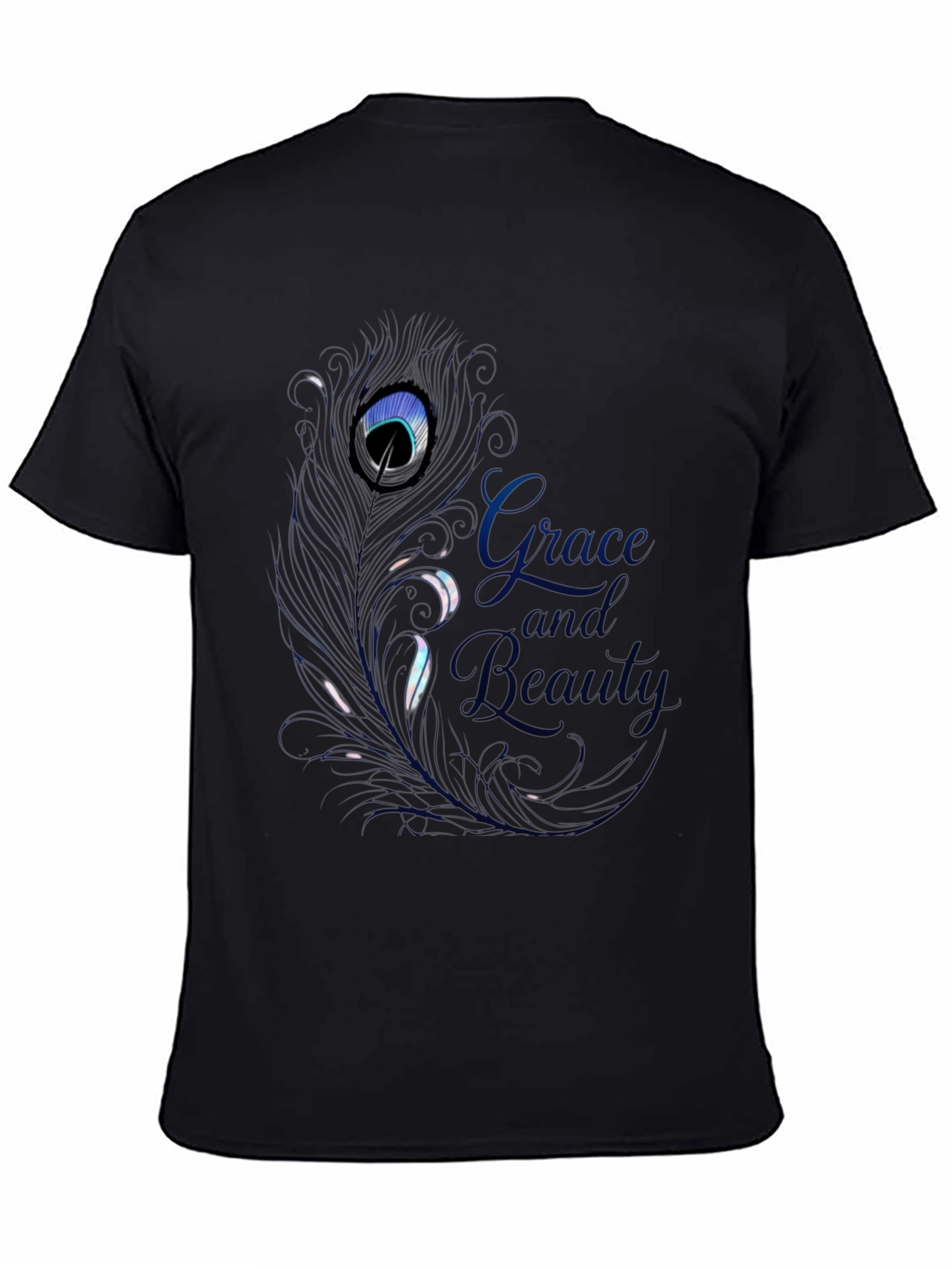 Grace & Beauty Peacock Feather Graphic Tee