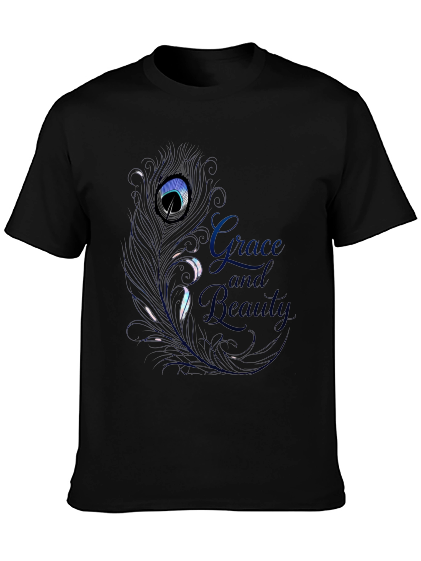 Grace & Beauty Peacock Feather Graphic Tee