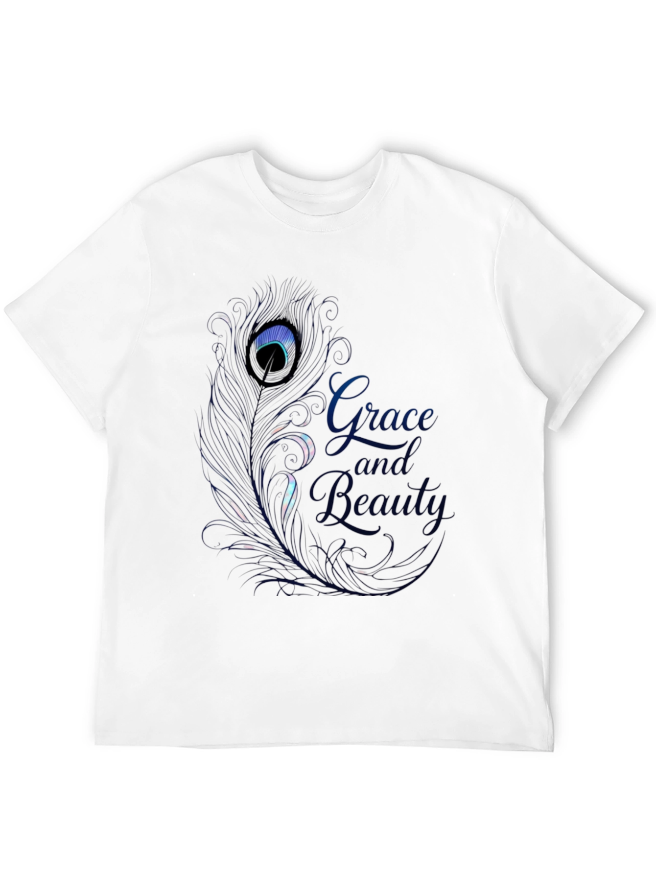 Grace & Beauty Peacock Feather Graphic Tee