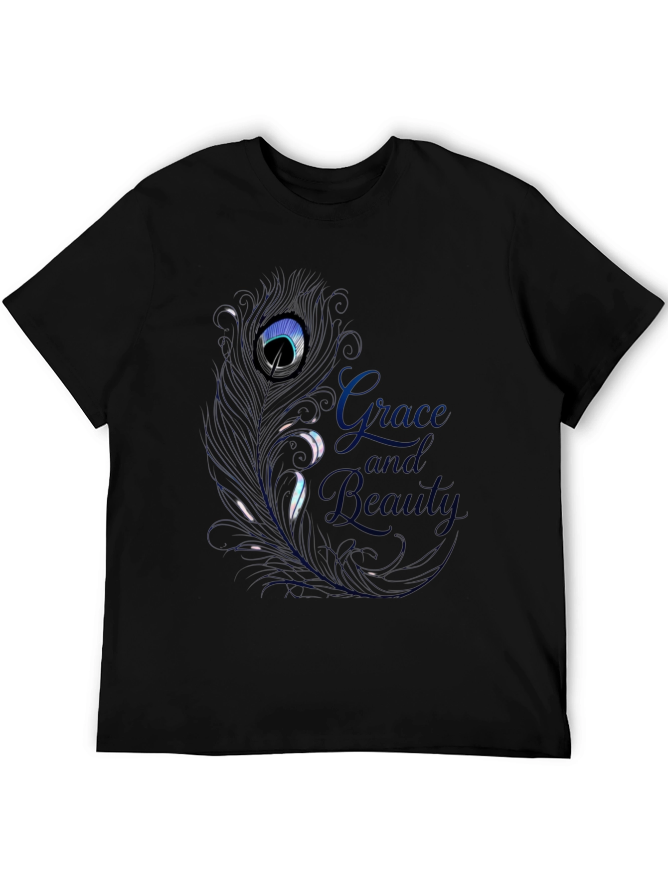 Grace & Beauty Peacock Feather Graphic Tee