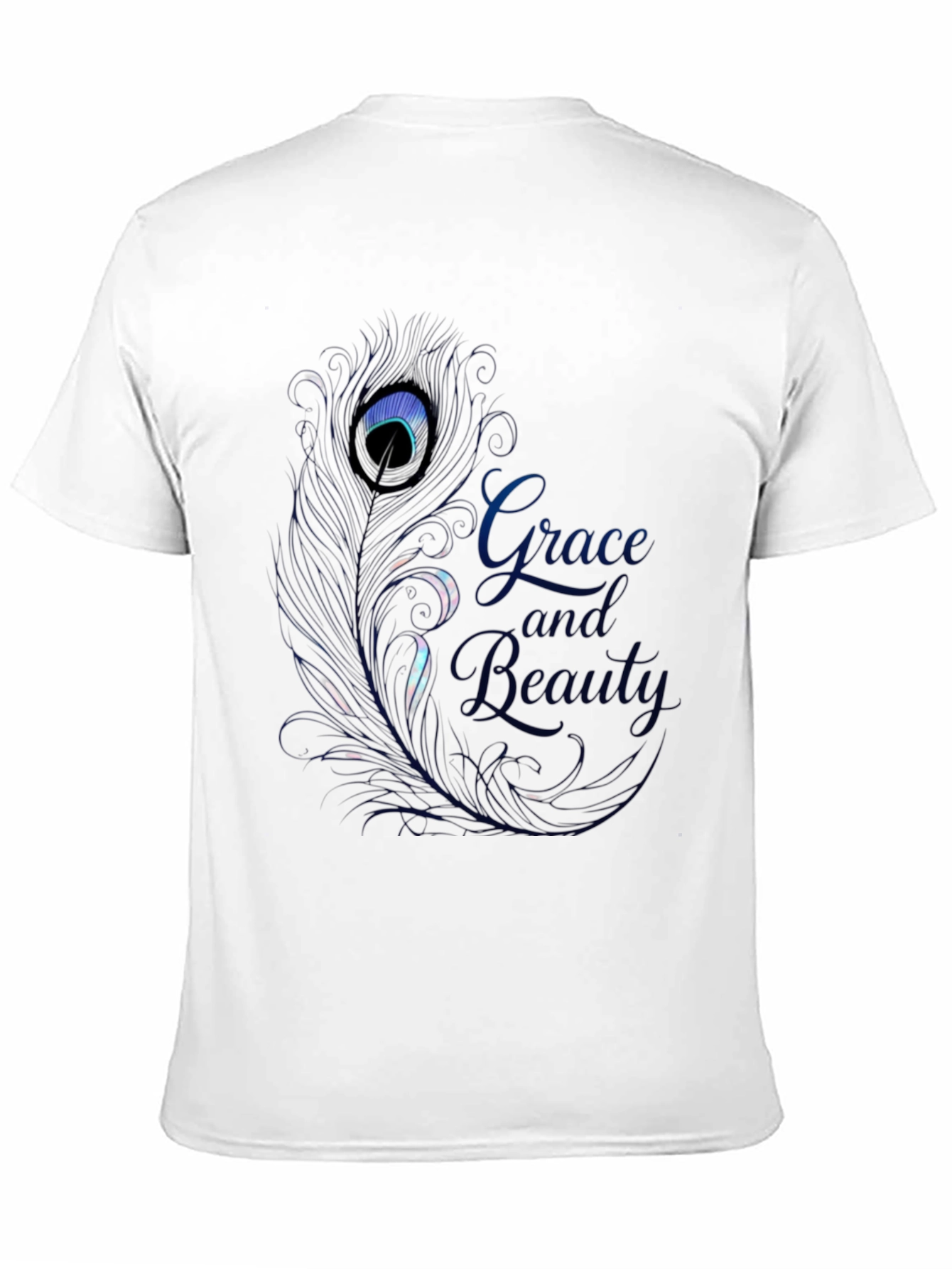 Grace & Beauty Peacock Feather Graphic Tee