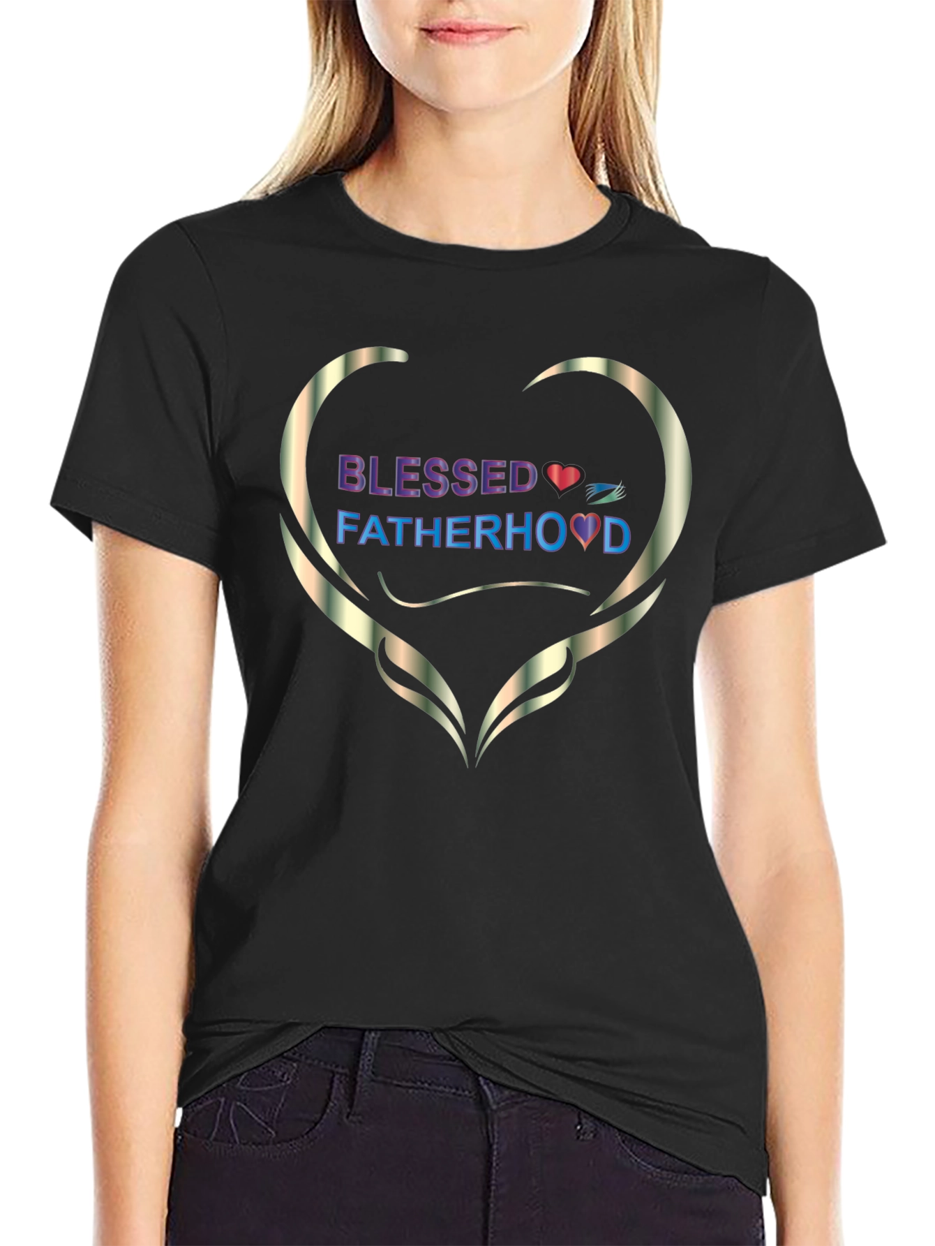 Blessed Fatherhood Graphic Tee - Stylish Black T-Shirt
