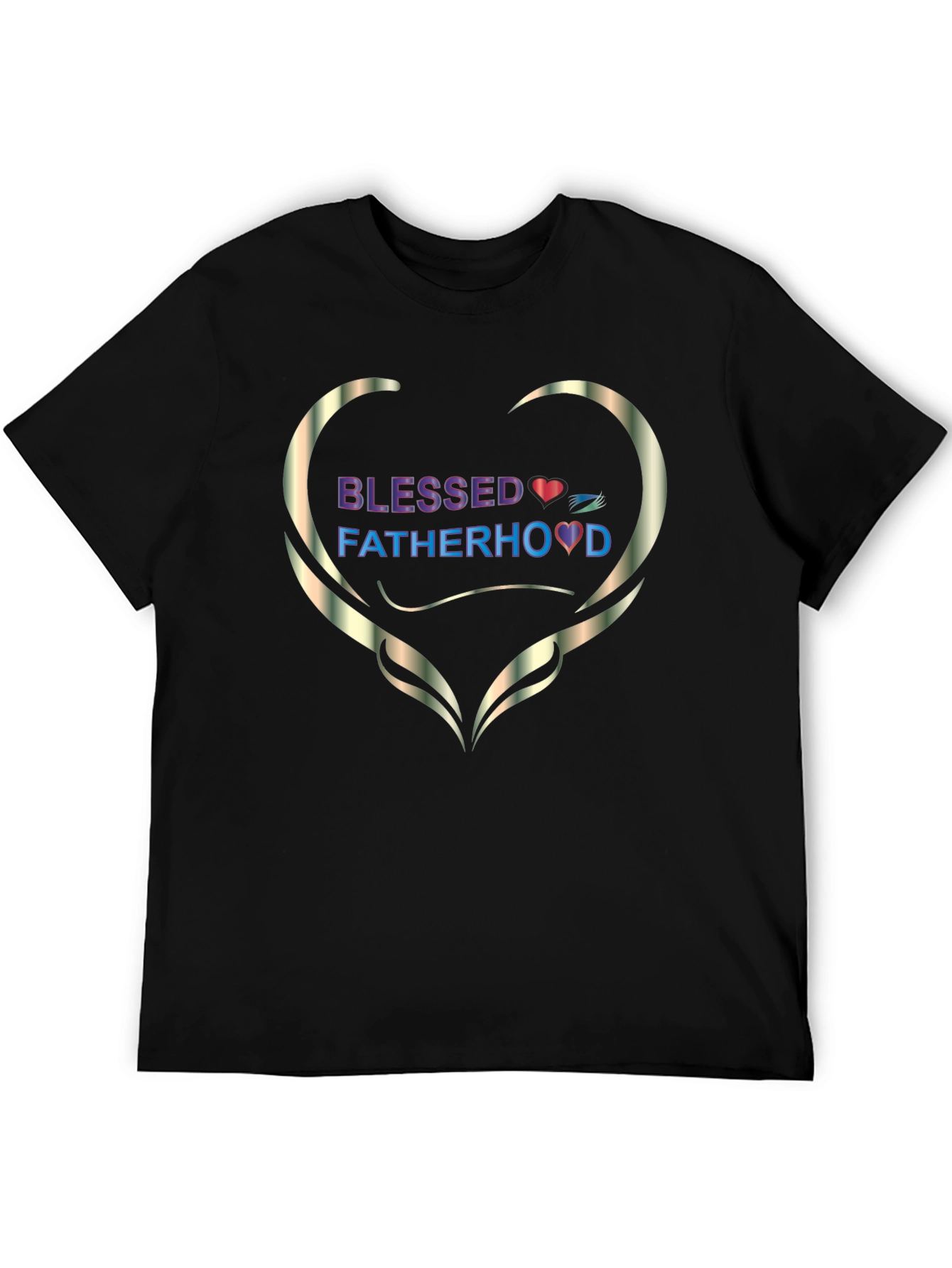 Blessed Fatherhood Graphic Tee - Stylish Black T-Shirt