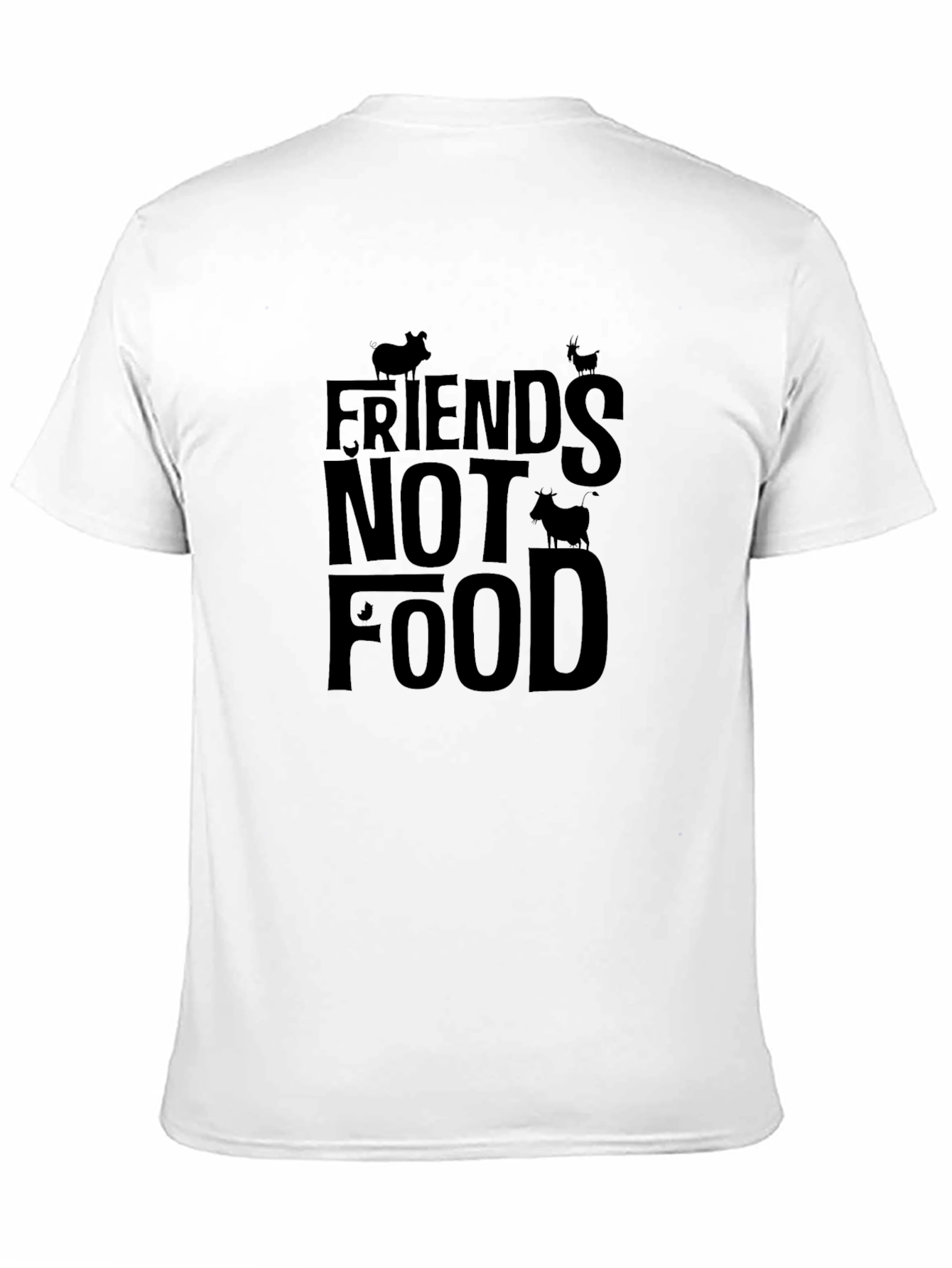 Vegan Friends Not Food Black T-Shirt
