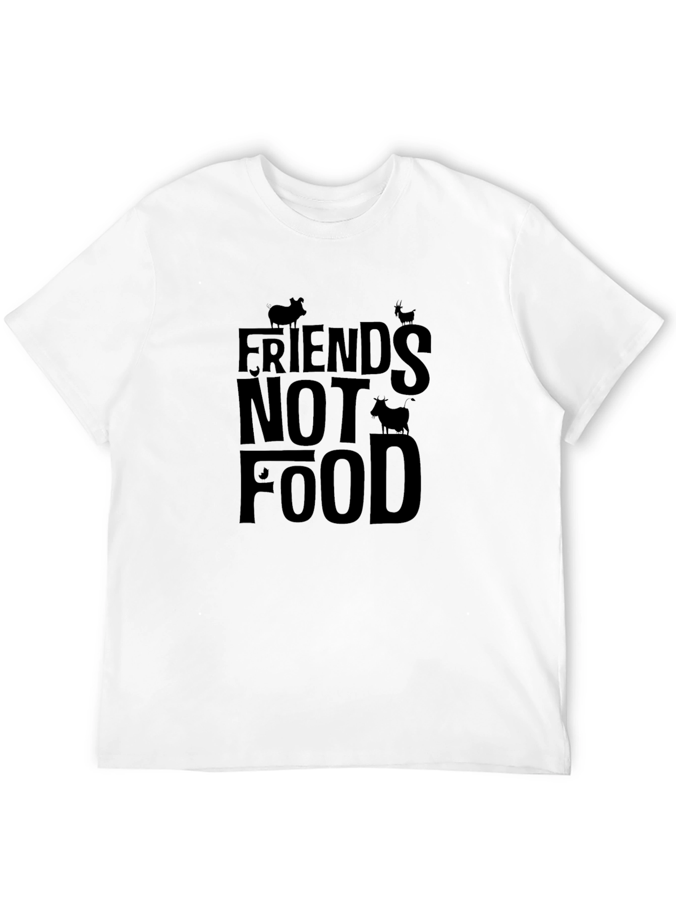 Vegan Friends Not Food Black T-Shirt