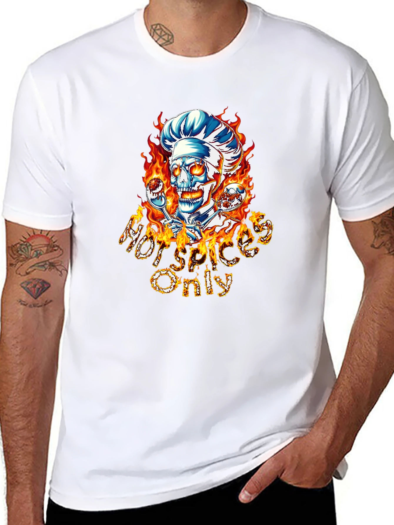 Hot Spices Only Skull Chef T-Shirt