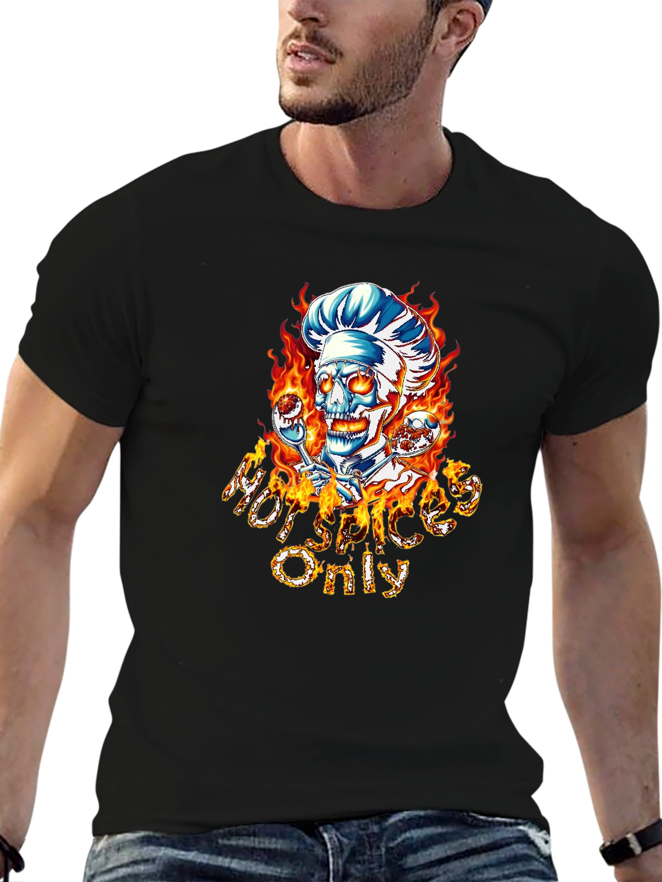 Hot Spices Only Skull Chef T-Shirt