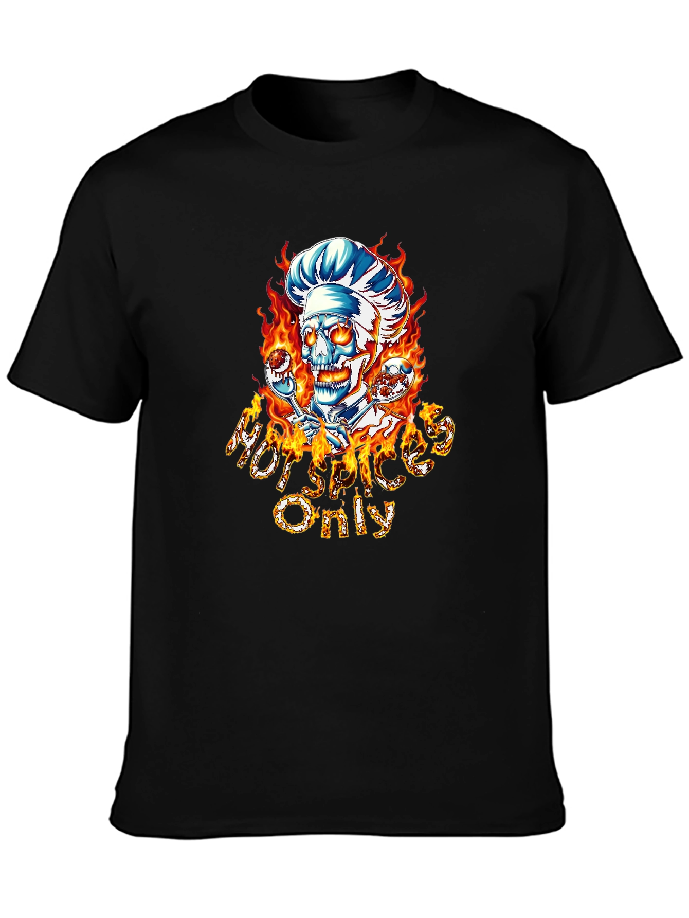 Hot Spices Only Skull Chef T-Shirt