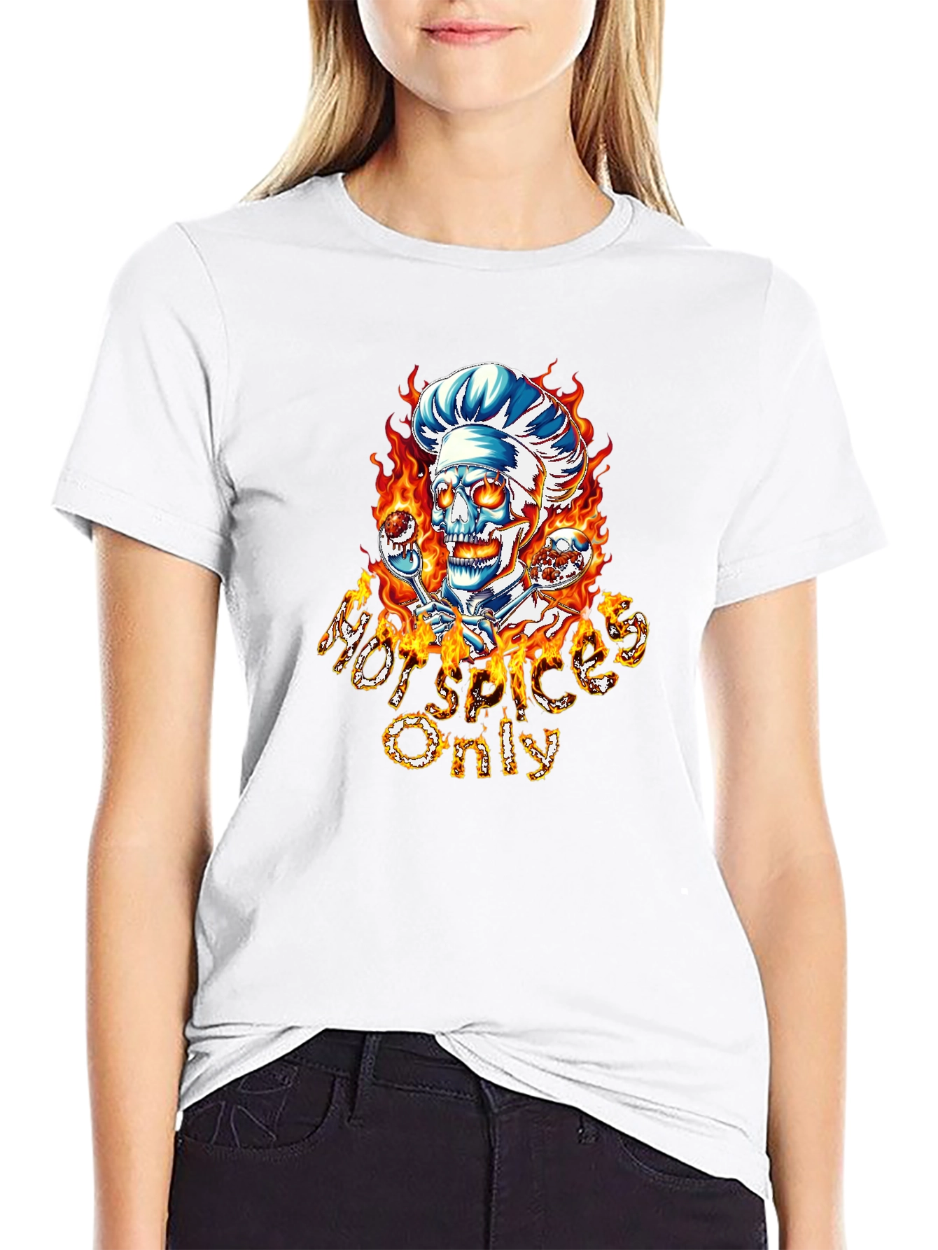 Hot Spices Only Skull Chef T-Shirt