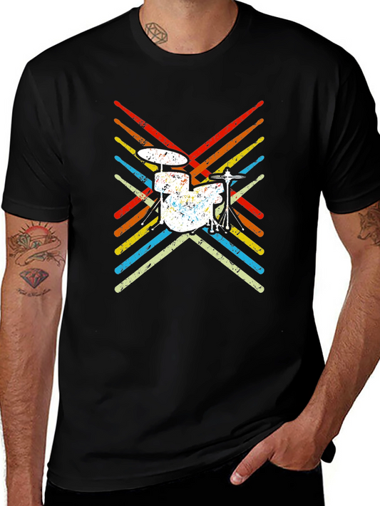 Retro Drum Set T-Shirt Music Lover Tee