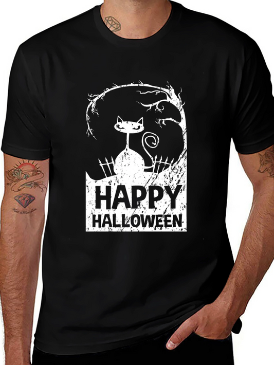 Happy Halloween Cat Graphic Tee