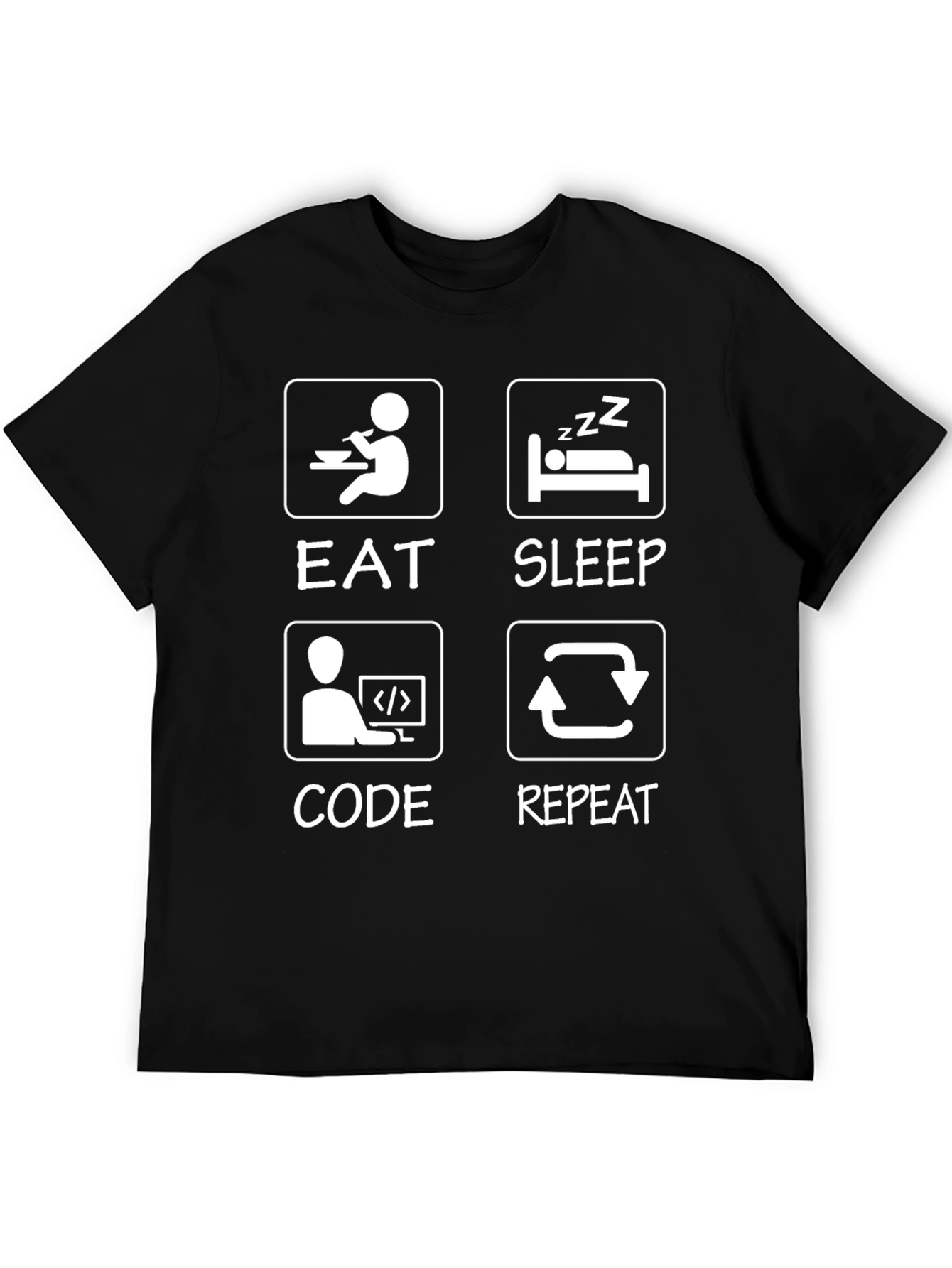 Eat Sleep Code Repeat Graphic Tee