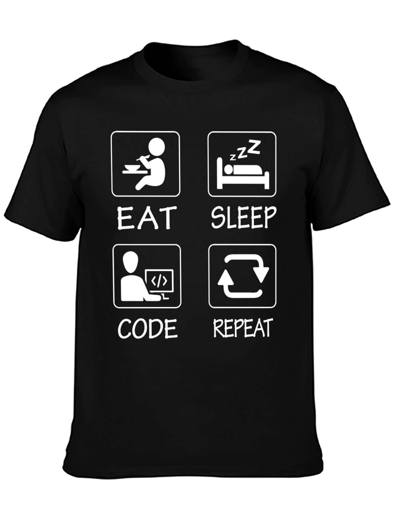 Eat Sleep Code Repeat Graphic Tee