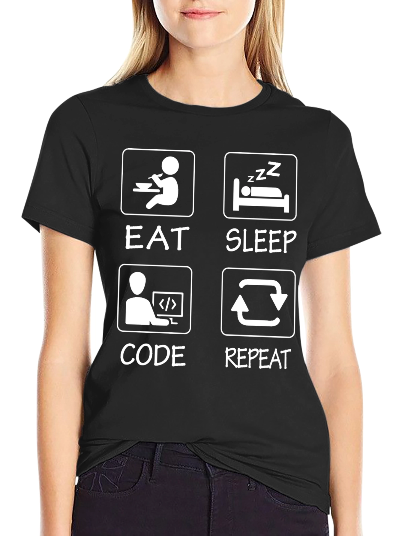 Eat Sleep Code Repeat Graphic Tee