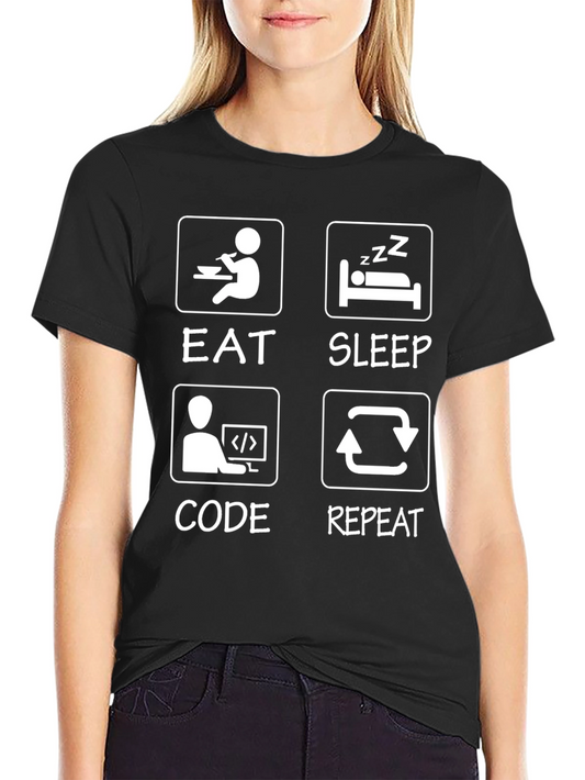 Eat Sleep Code Repeat Graphic Tee