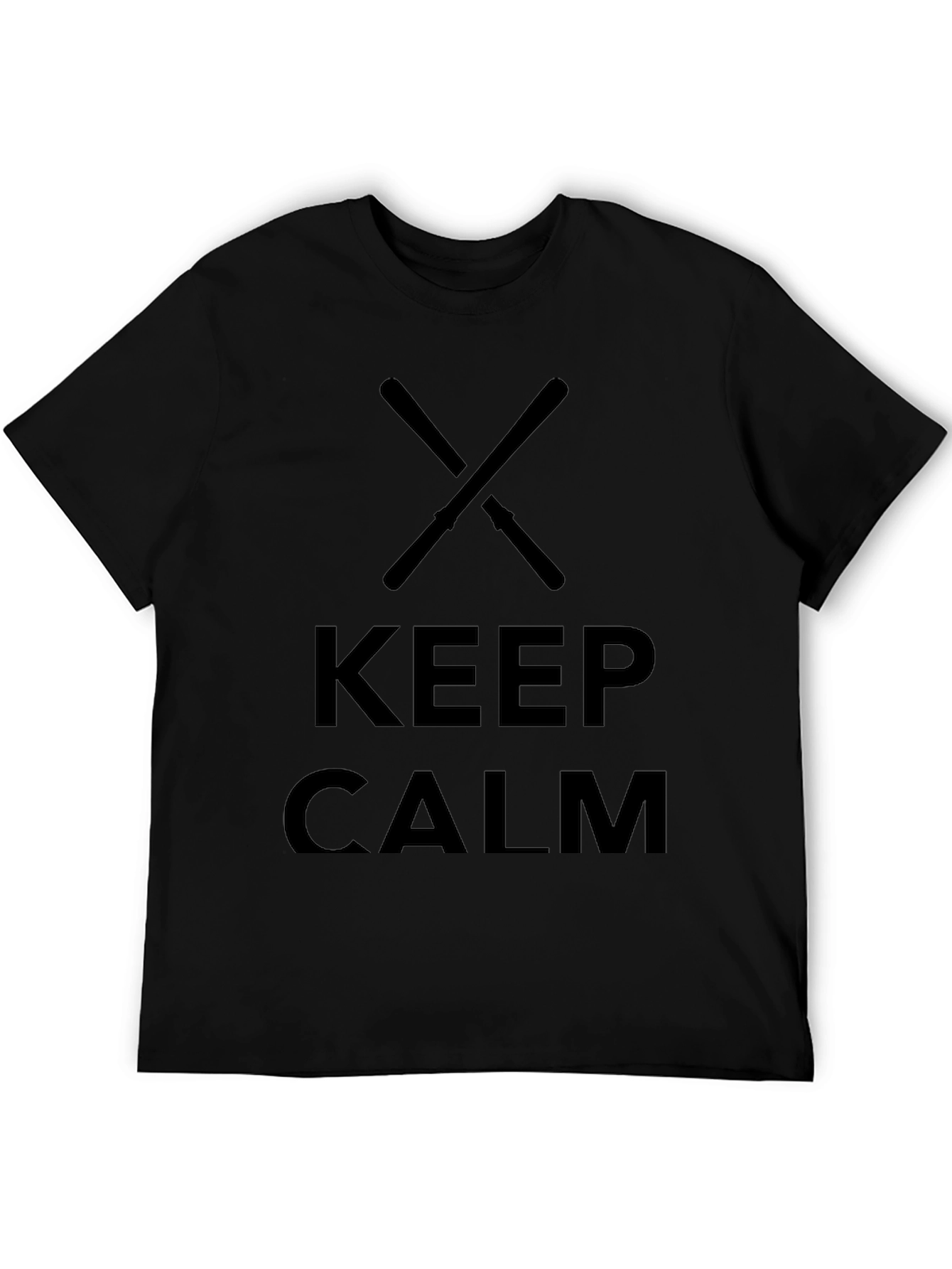 Keep Calm Drum Sticks T-Shirt - Mens Black Tee