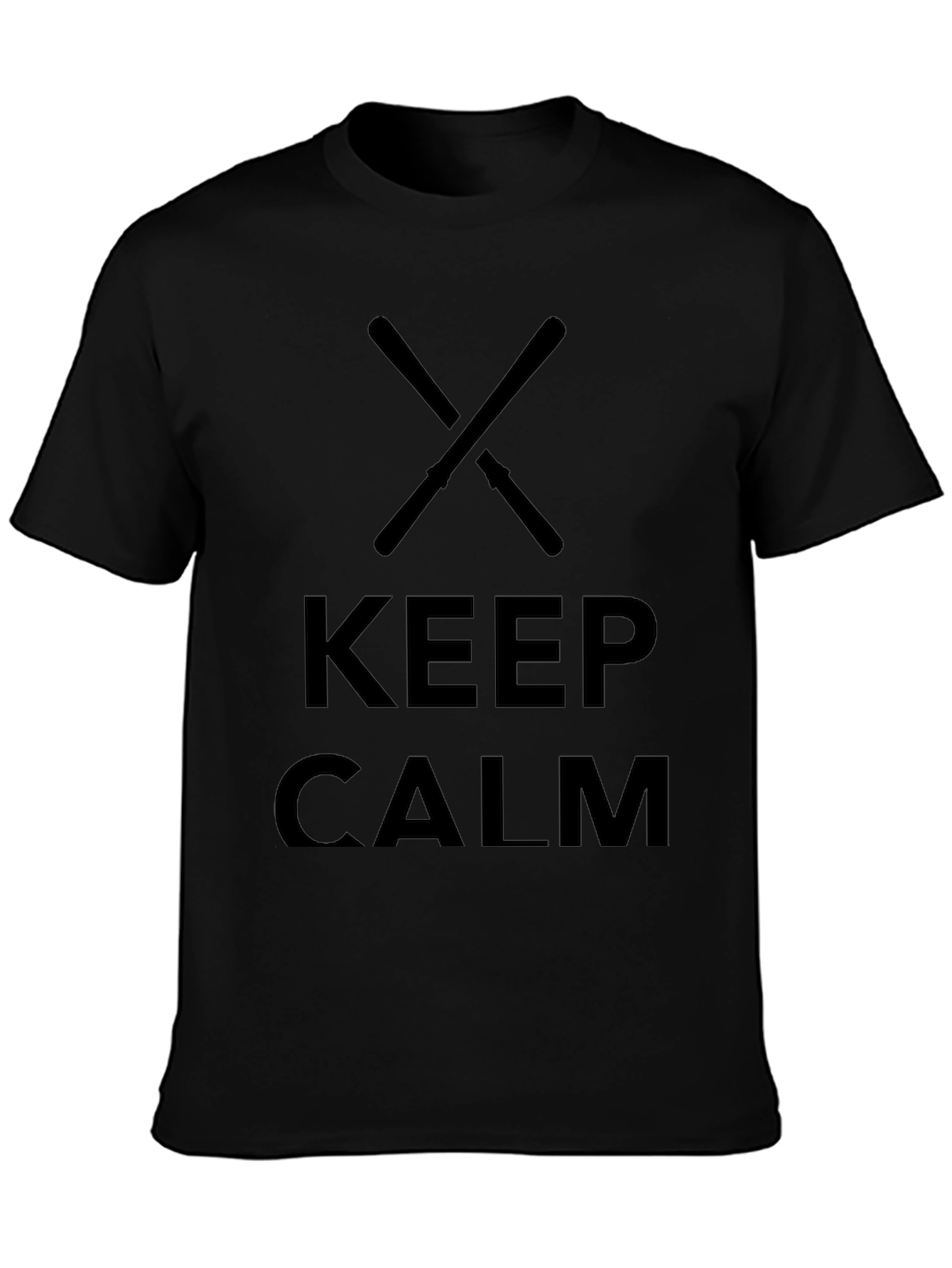 Keep Calm Drum Sticks T-Shirt - Mens Black Tee
