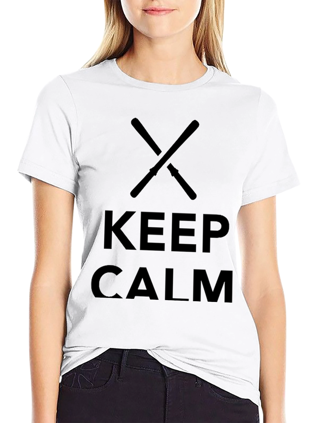 Keep Calm Drum Sticks T-Shirt - Mens Black Tee