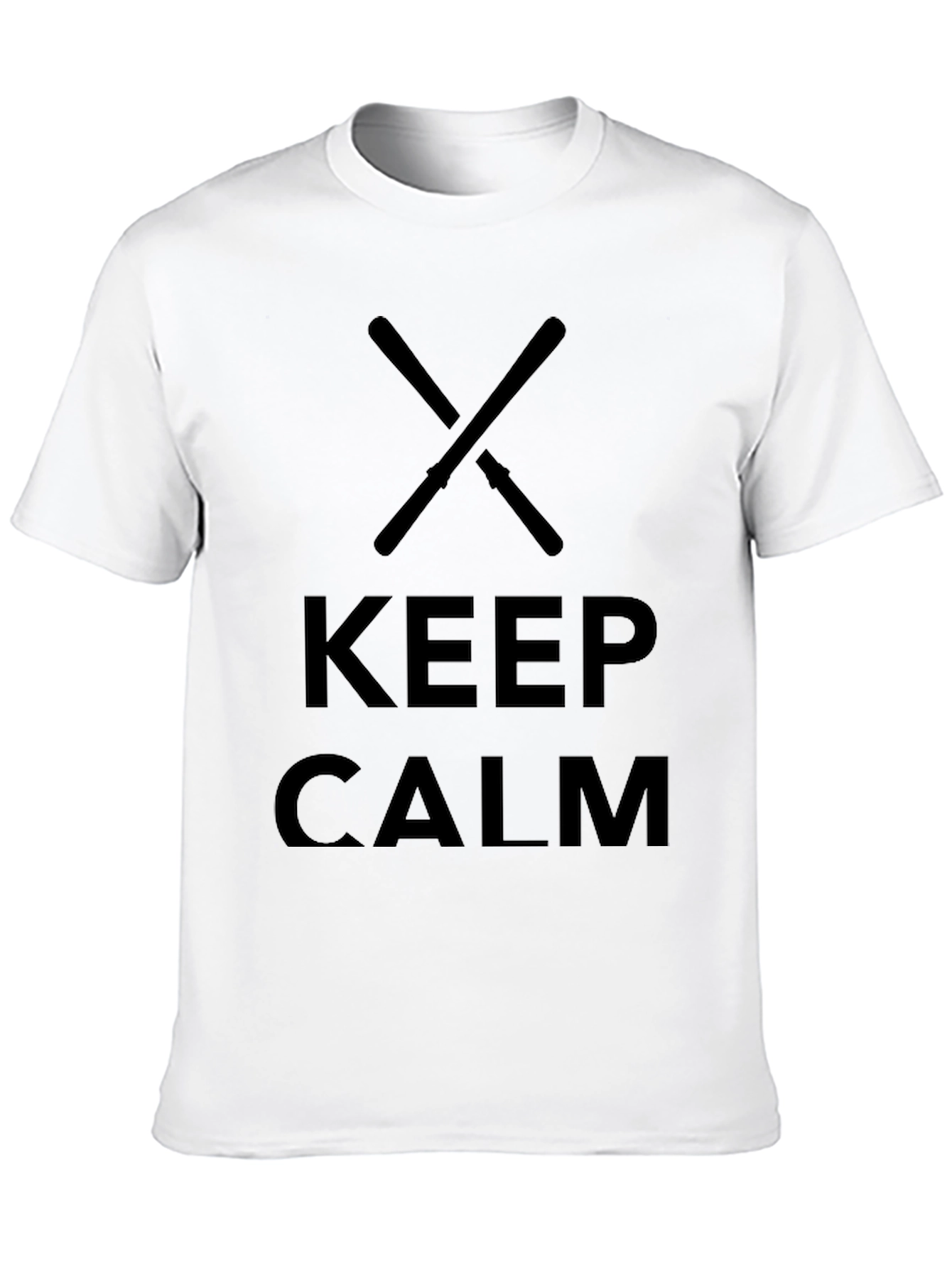 Keep Calm Drum Sticks T-Shirt - Mens Black Tee
