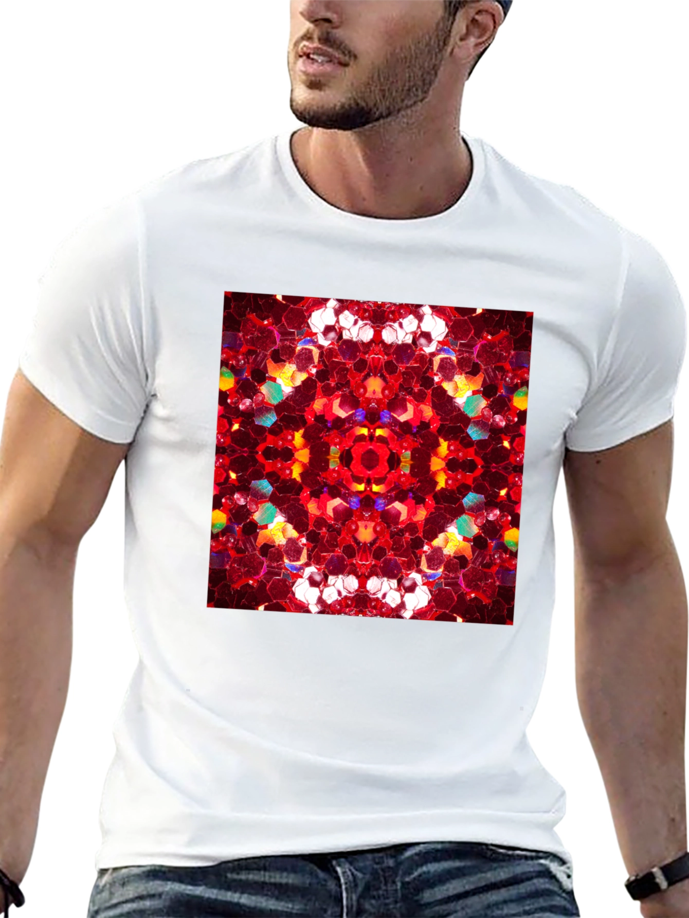 Kaleidoscope Pattern Black Tee