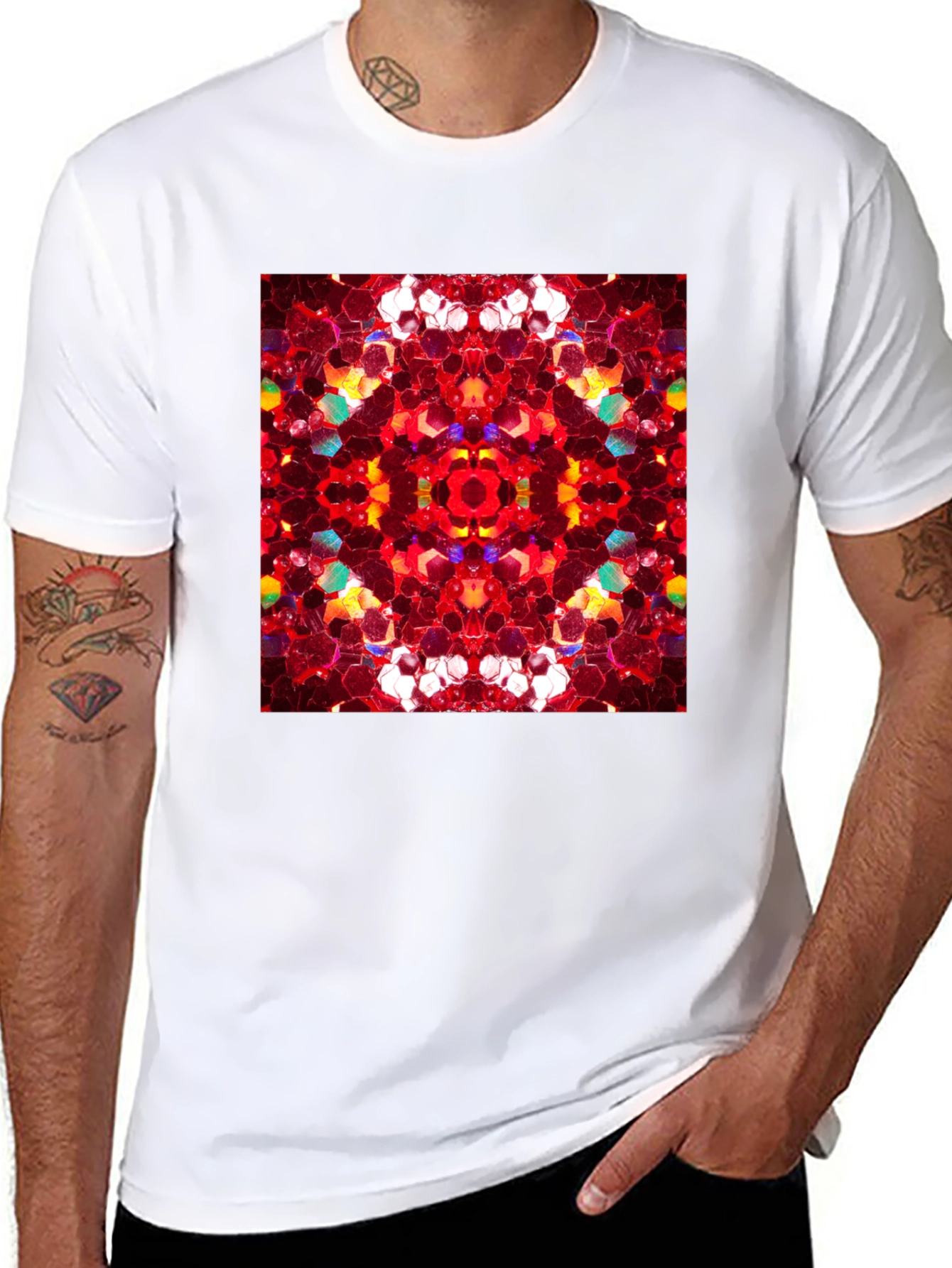 Kaleidoscope Pattern Black Tee