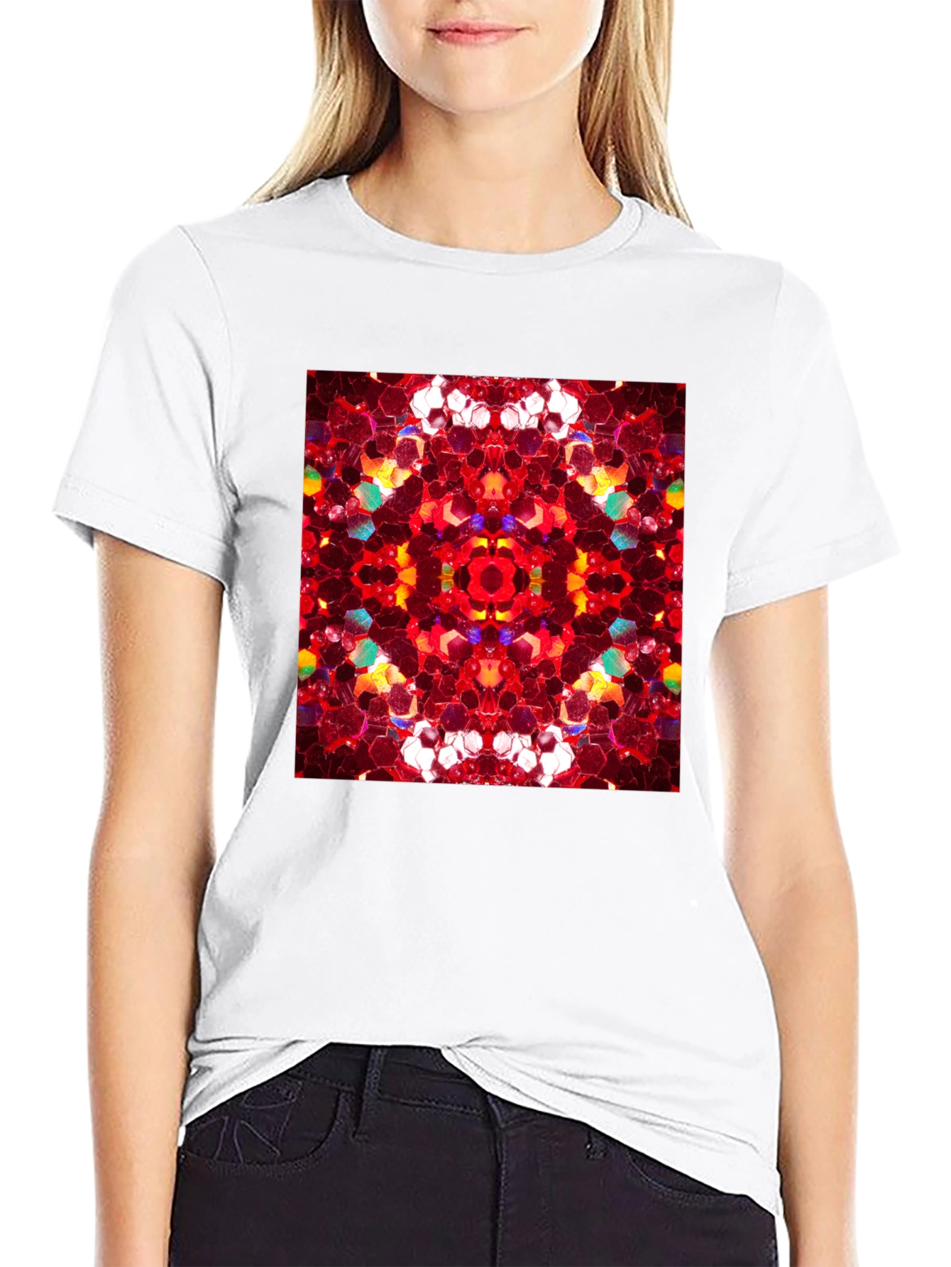Kaleidoscope Pattern Black Tee