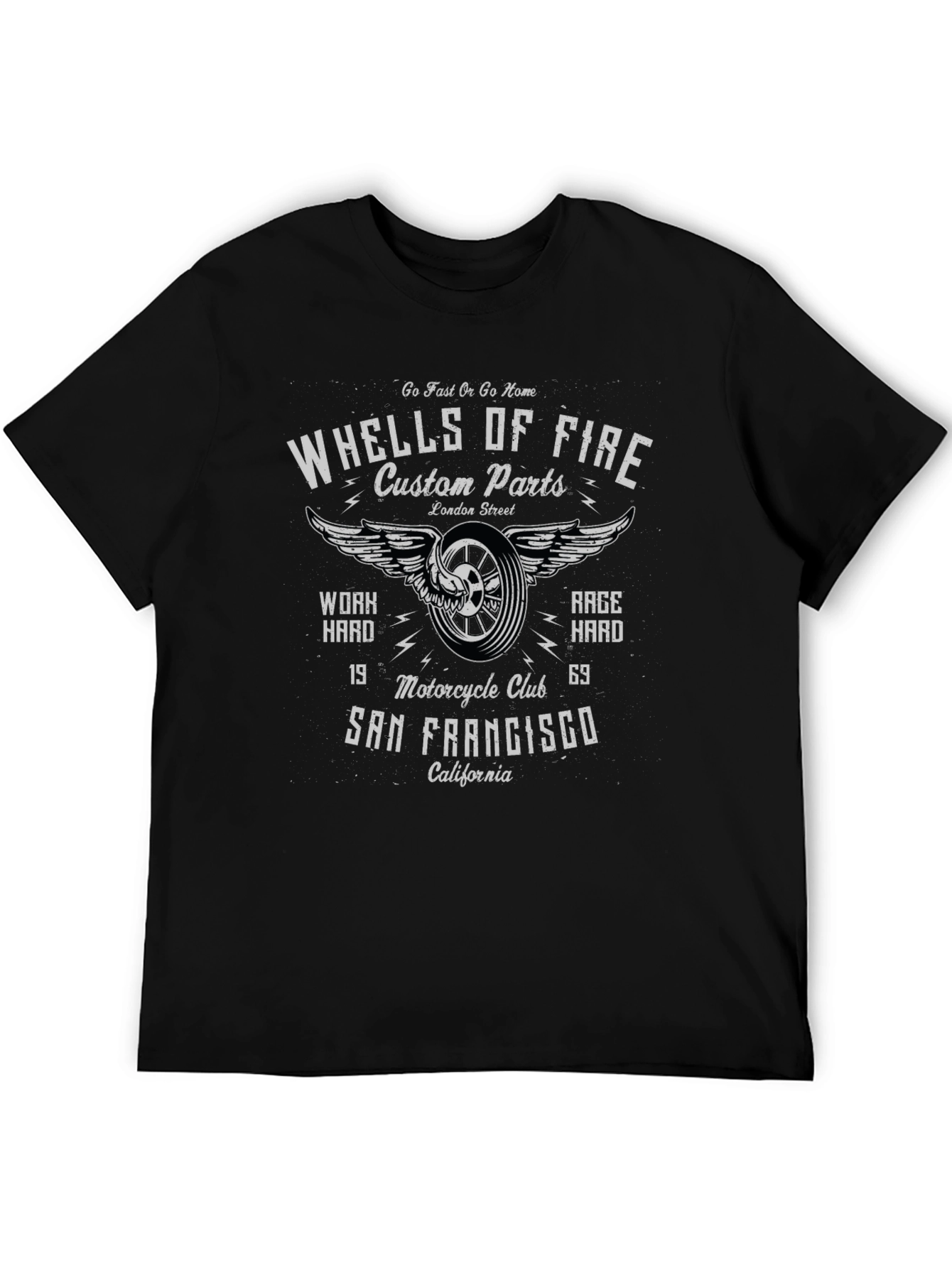 Wheels of Fire Motorcycle Club Graphic T-Shirt