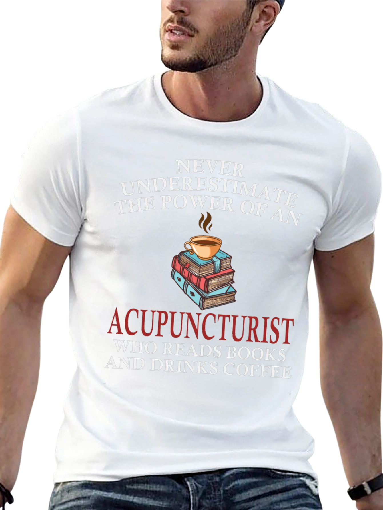 Acupuncturist Book & Coffee T-Shirt