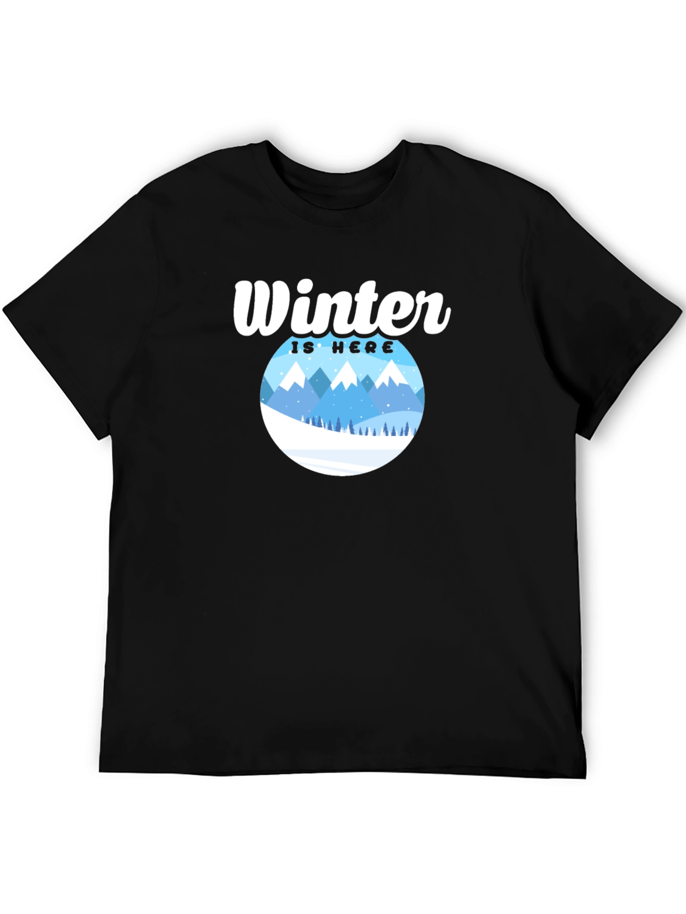 Winter Is Here Graphic Tee - Black